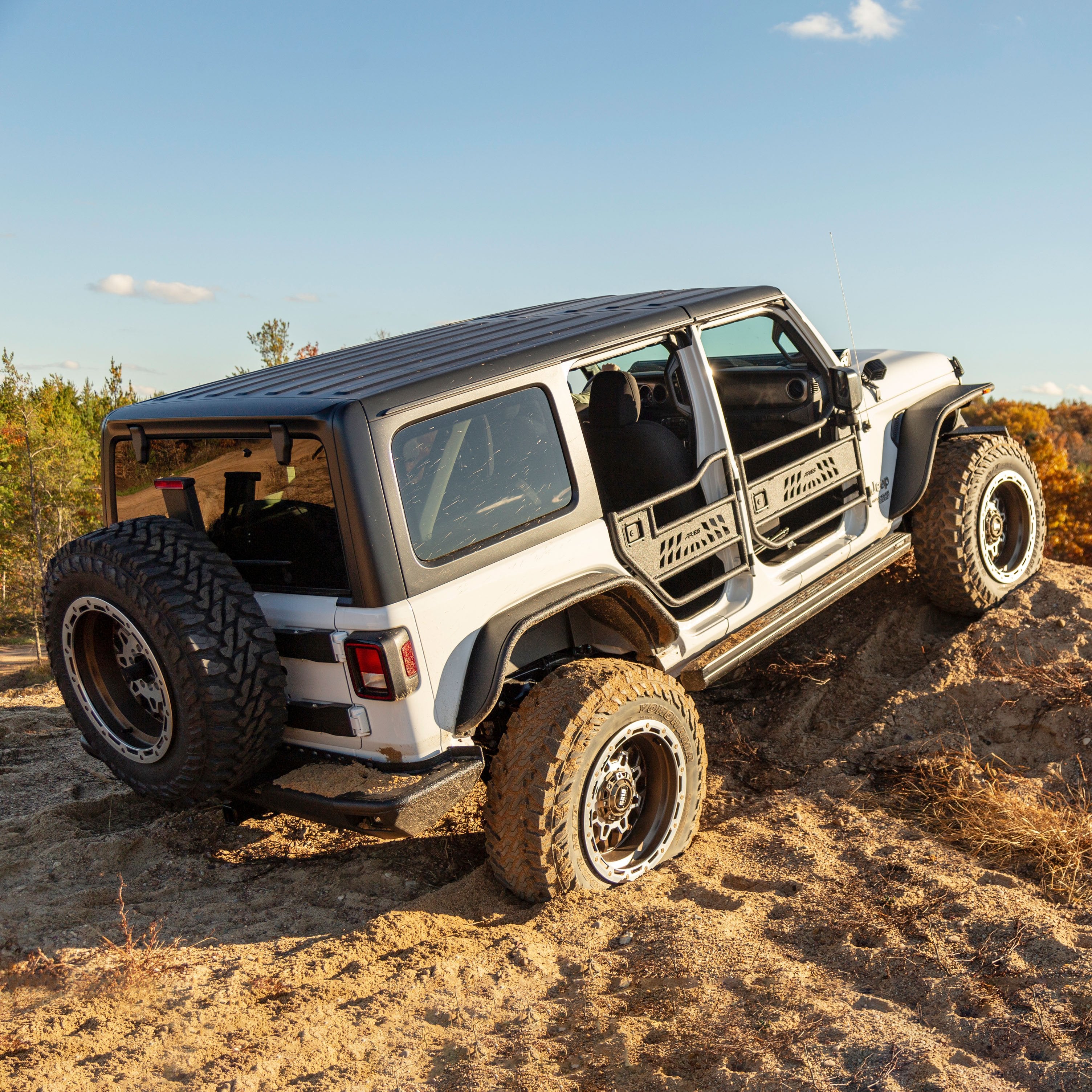 ARIES Jeep Wrangler JL Textured Black Aluminum Rear Fender Flares, 2018-2026 Jeep Wrangler