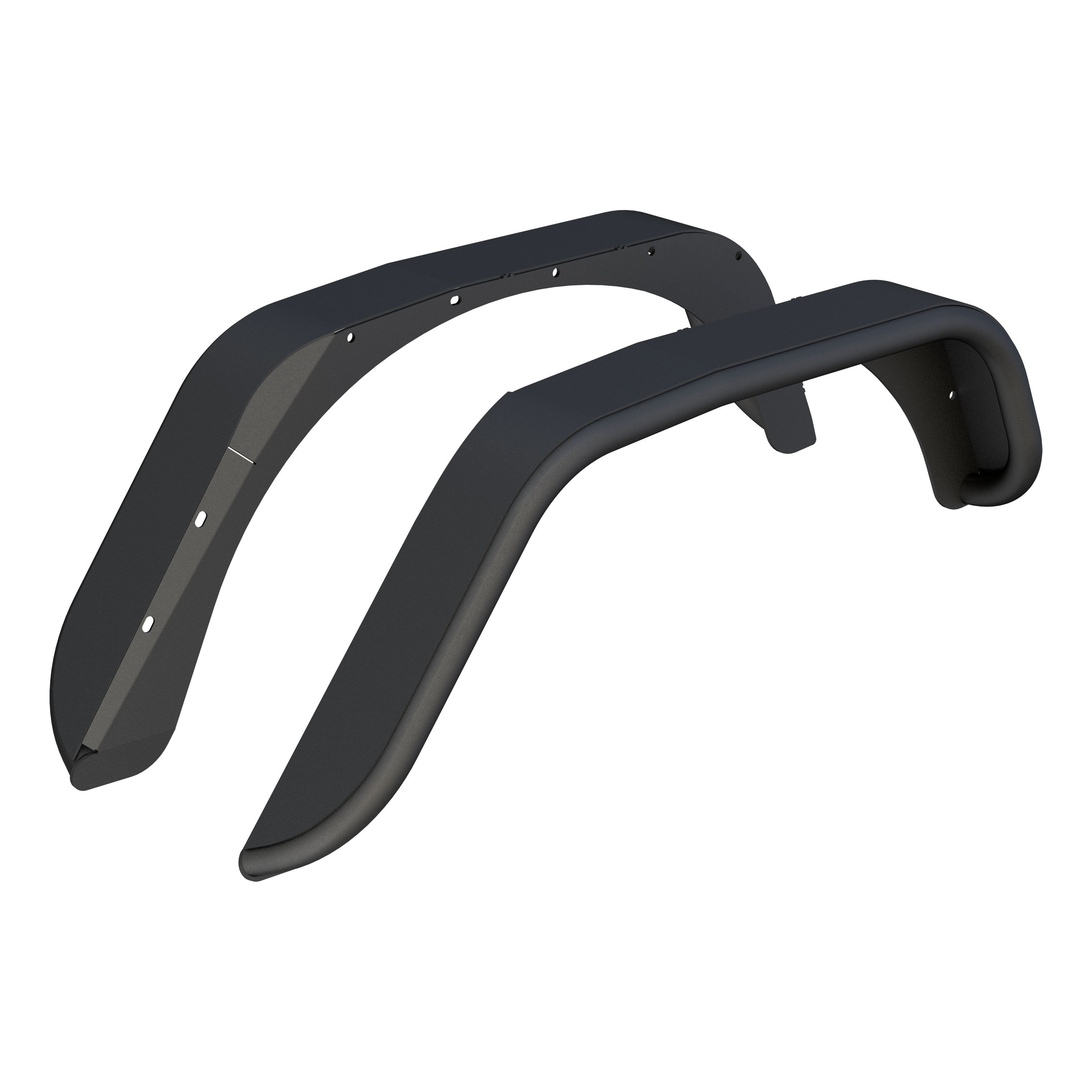 ARIES Jeep Wrangler JK Smooth Black Aluminum Rear Fender Flares, 2018 Jeep Wrangler