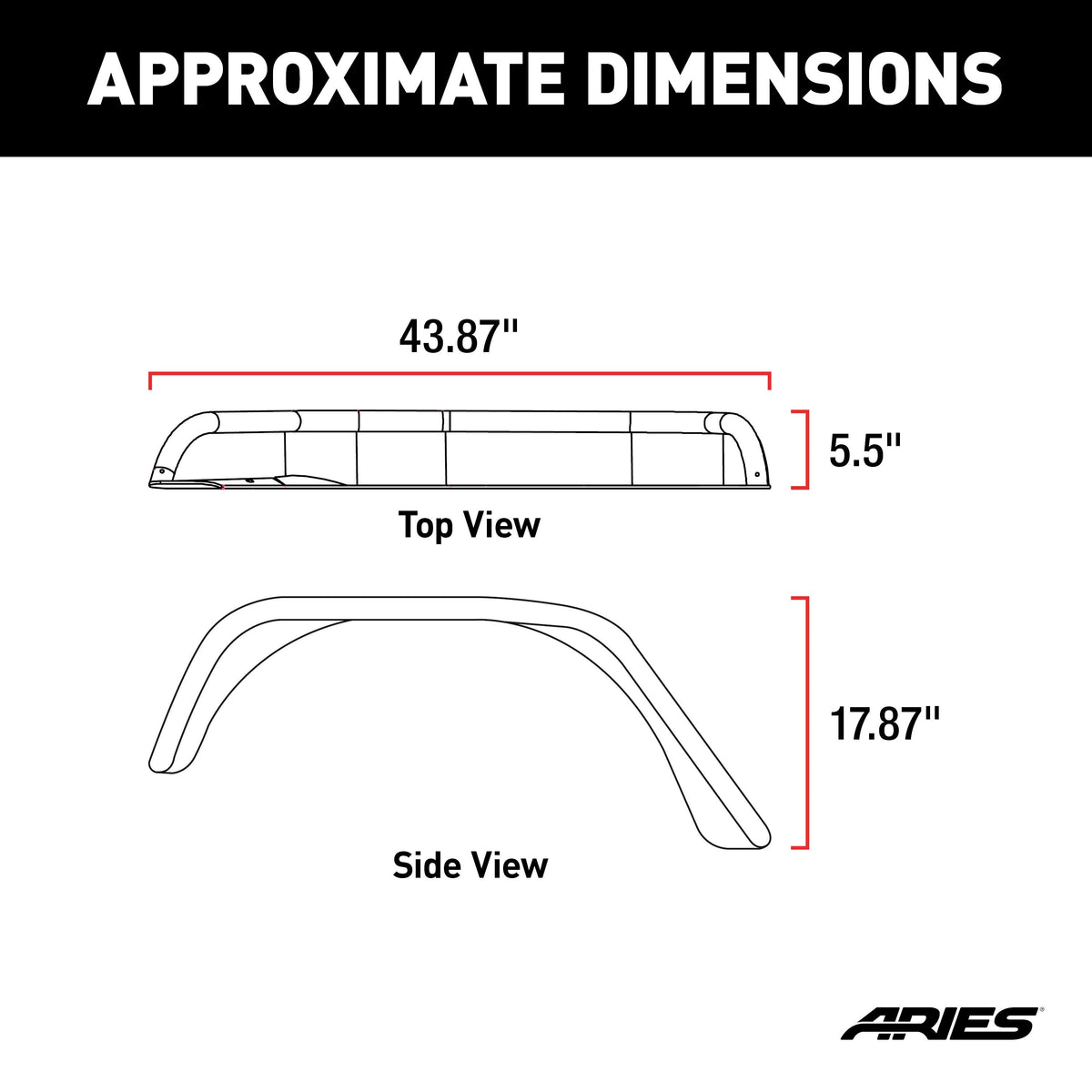 ARIES Jeep Wrangler JK Smooth Black Aluminum Rear Fender Flares, 2018 Jeep Wrangler
