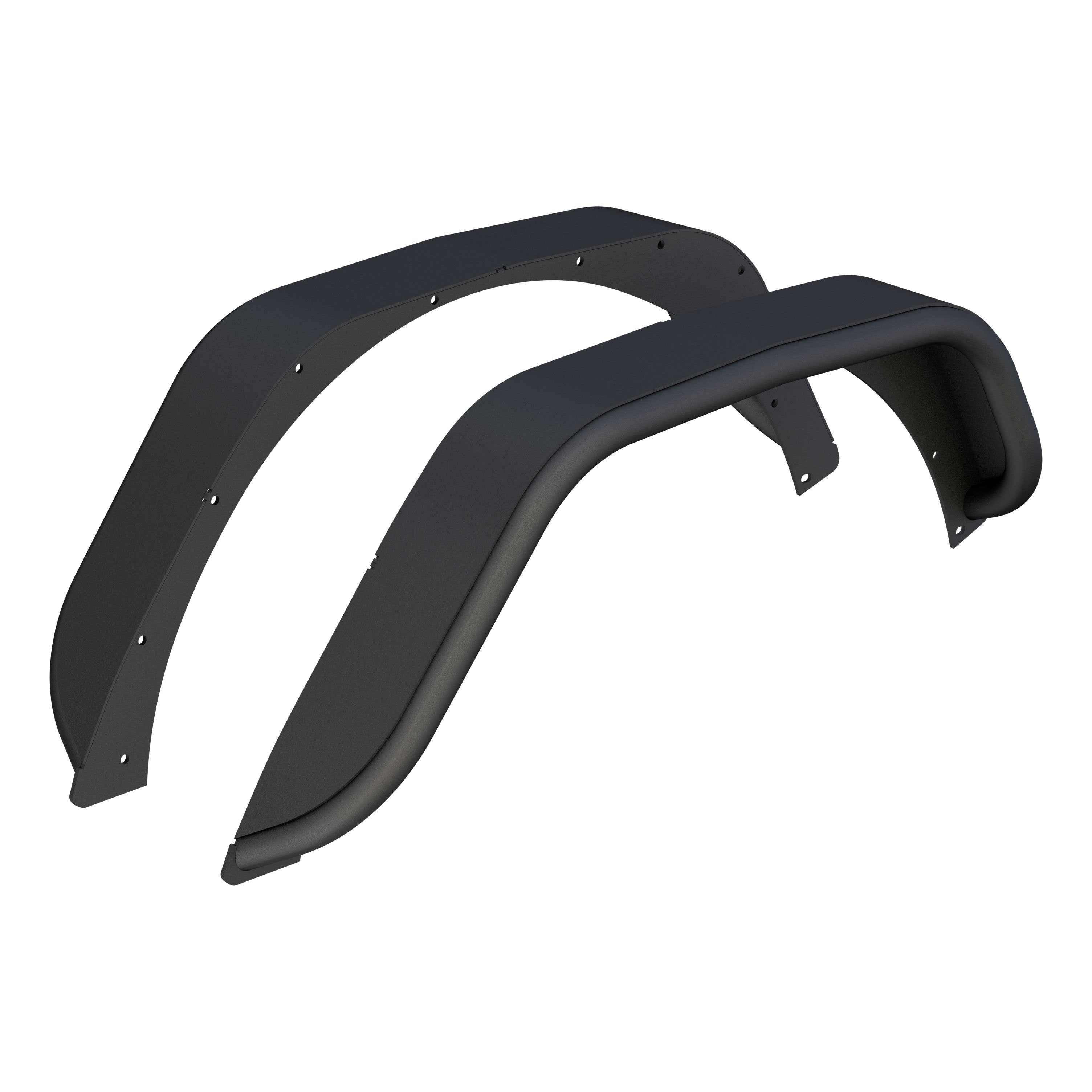 ARIES Jeep Wrangler JL Smooth Carbide Black Aluminum Rear Fender Flares, 2018-2026 Jeep Wrangler