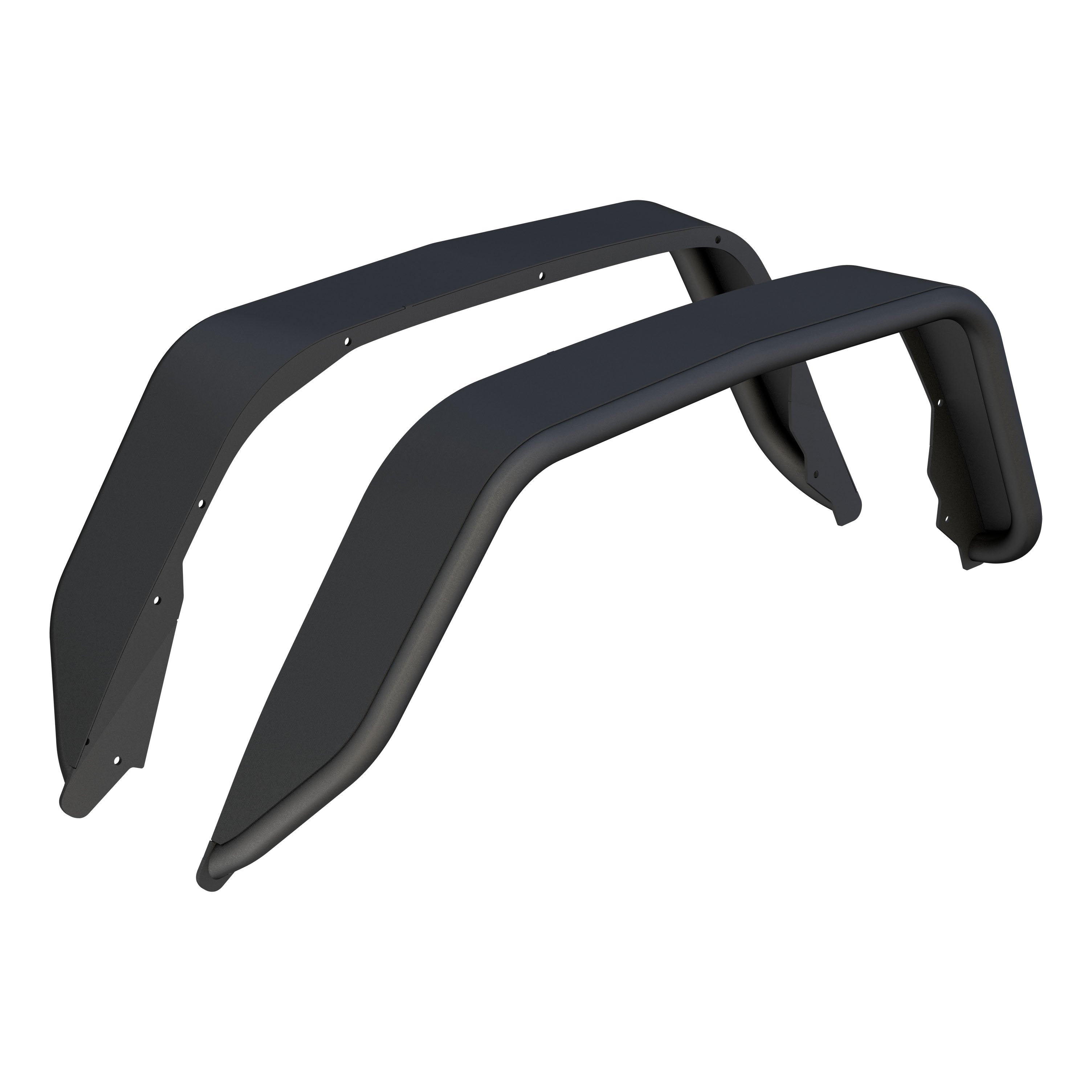ARIES Jeep Gladiator JT Smooth Carbide Black Aluminum Rear Fender Flares, 2020-2026 Jeep Gladiator