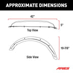 ARIES Ford Bronco Smooth Black Aluminum Tubular-Style Rear Fender Flares for 4-Door, 2021-2026 Ford Bronco