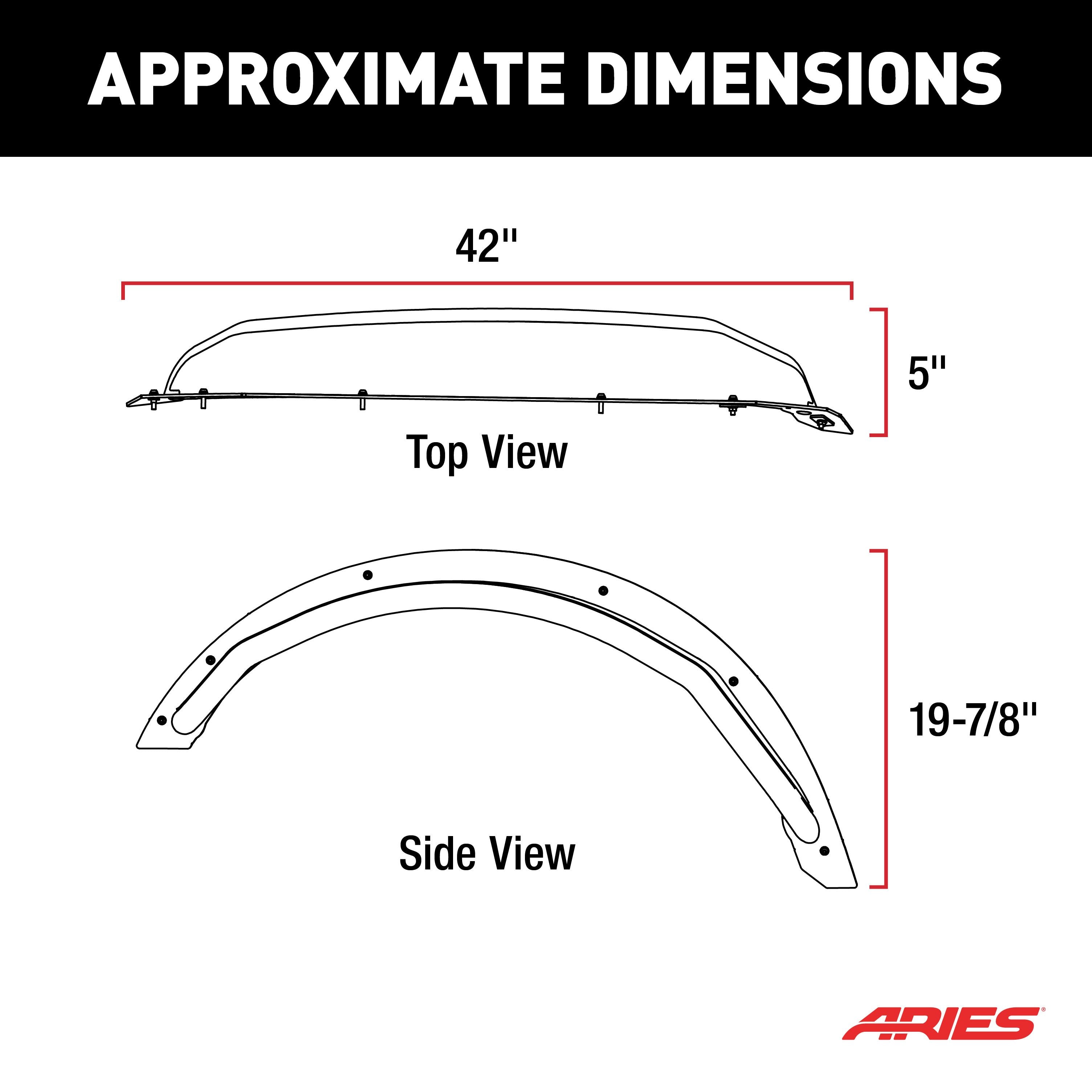 ARIES Ford Bronco Smooth Black Aluminum Tubular-Style Rear Fender Flares for 4-Door, 2021-2026 Ford Bronco