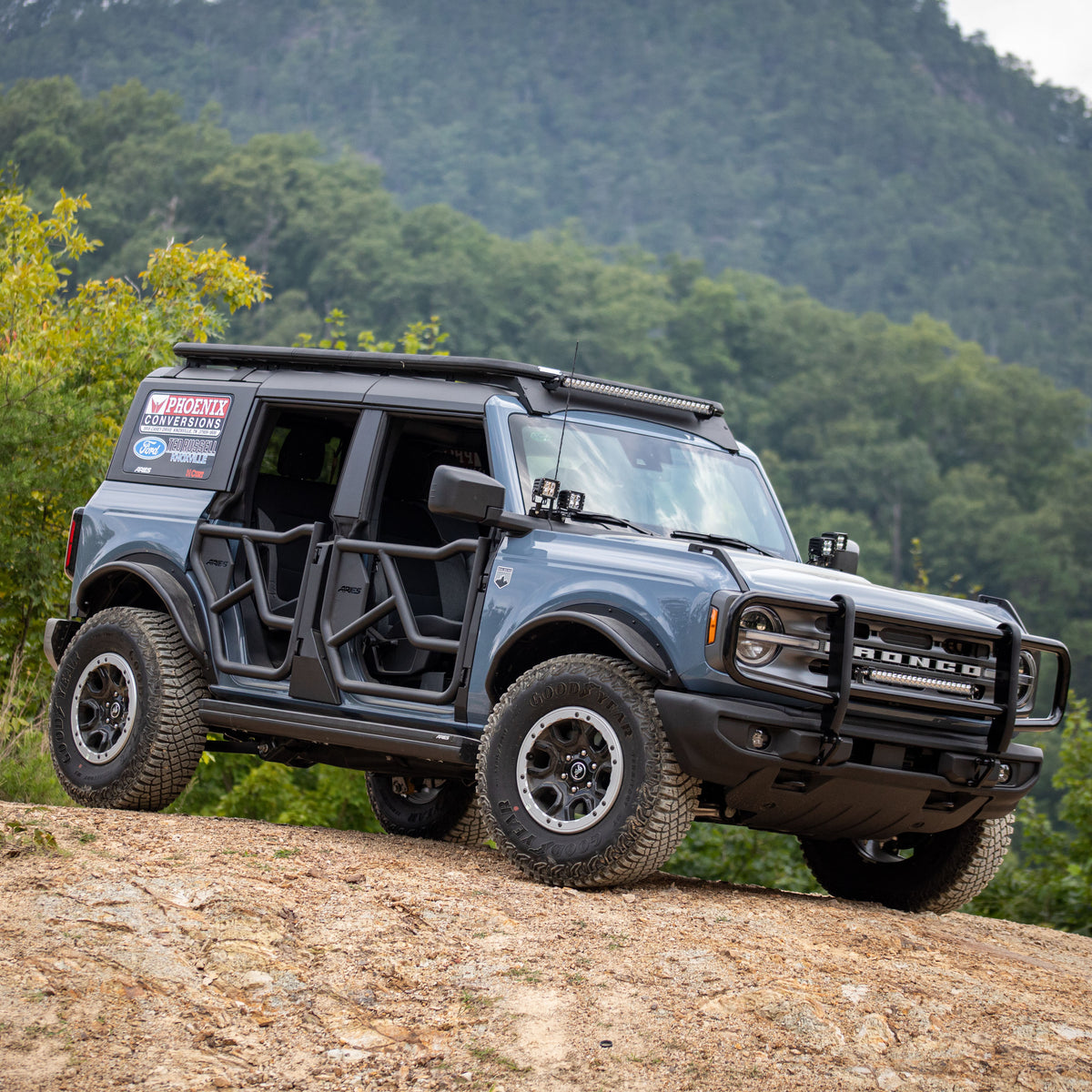 ARIES Ford Bronco Smooth Black Aluminum Tubular-Style Rear Fender Flares for 4-Door, 2021-2026 Ford Bronco