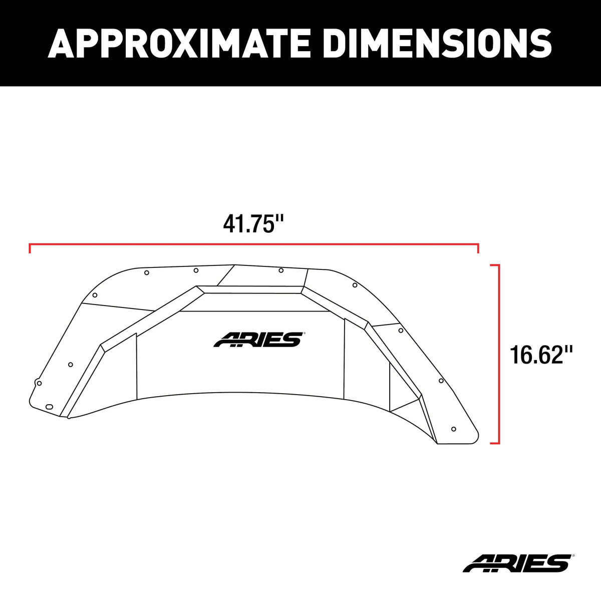 ARIES Jeep Wrangler JL Aluminum Rear Inner Fender Liners, 2018-2026 Jeep Wrangler