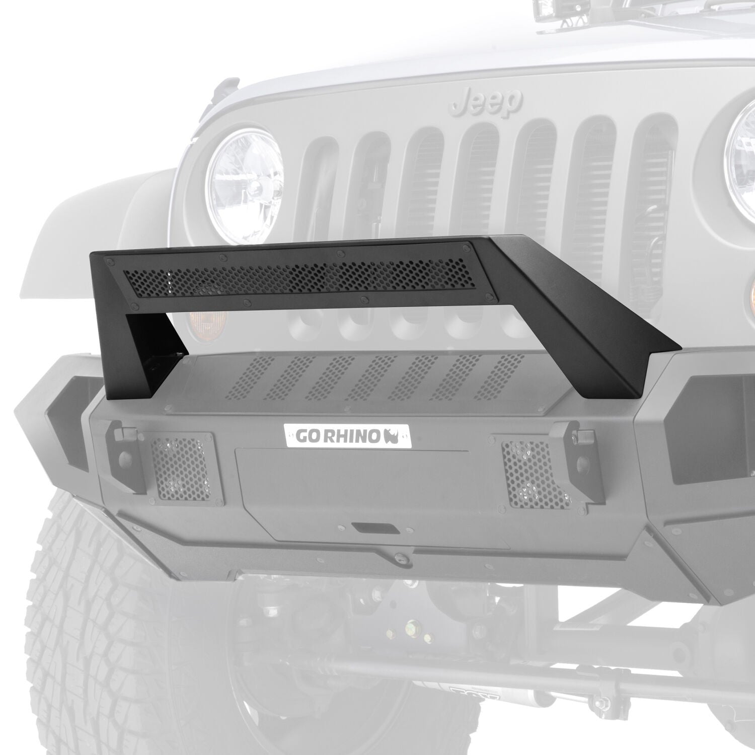 Trailline 20 Light Mount Bar Textured Black 2007-2026 Jeep Wrangler JK/JL 2020-2025 Jeep Gladiator 2021-2025 Ford Bronco Go Rhino