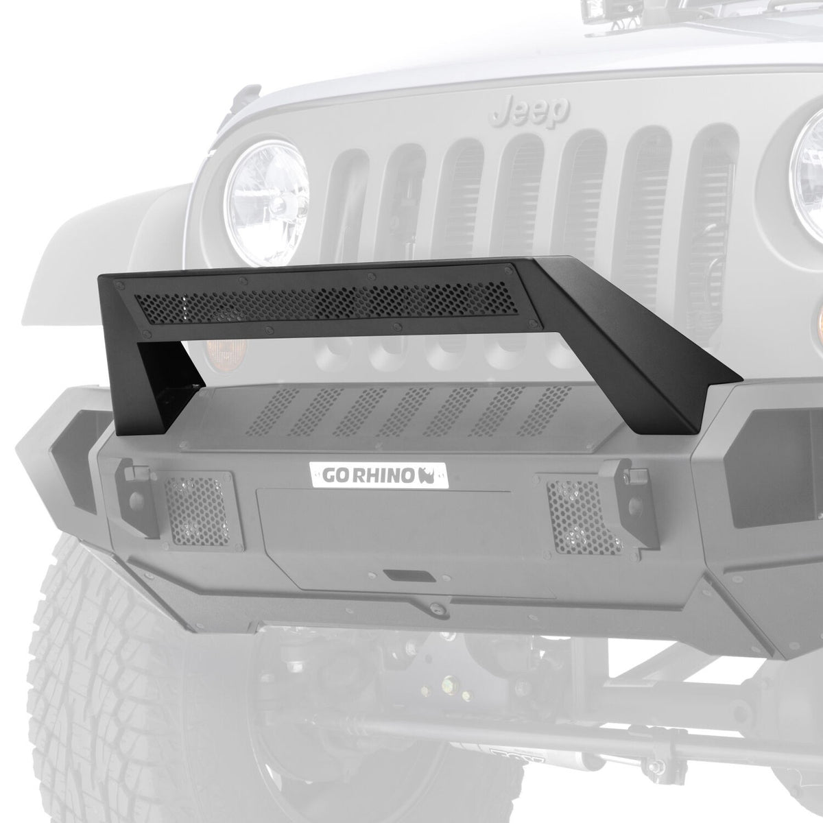 Trailline 20 Light Mount Bar Textured Black 2007-2026 Jeep Wrangler JK/JL 2020-2025 Jeep Gladiator 2021-2025 Ford Bronco Go Rhino