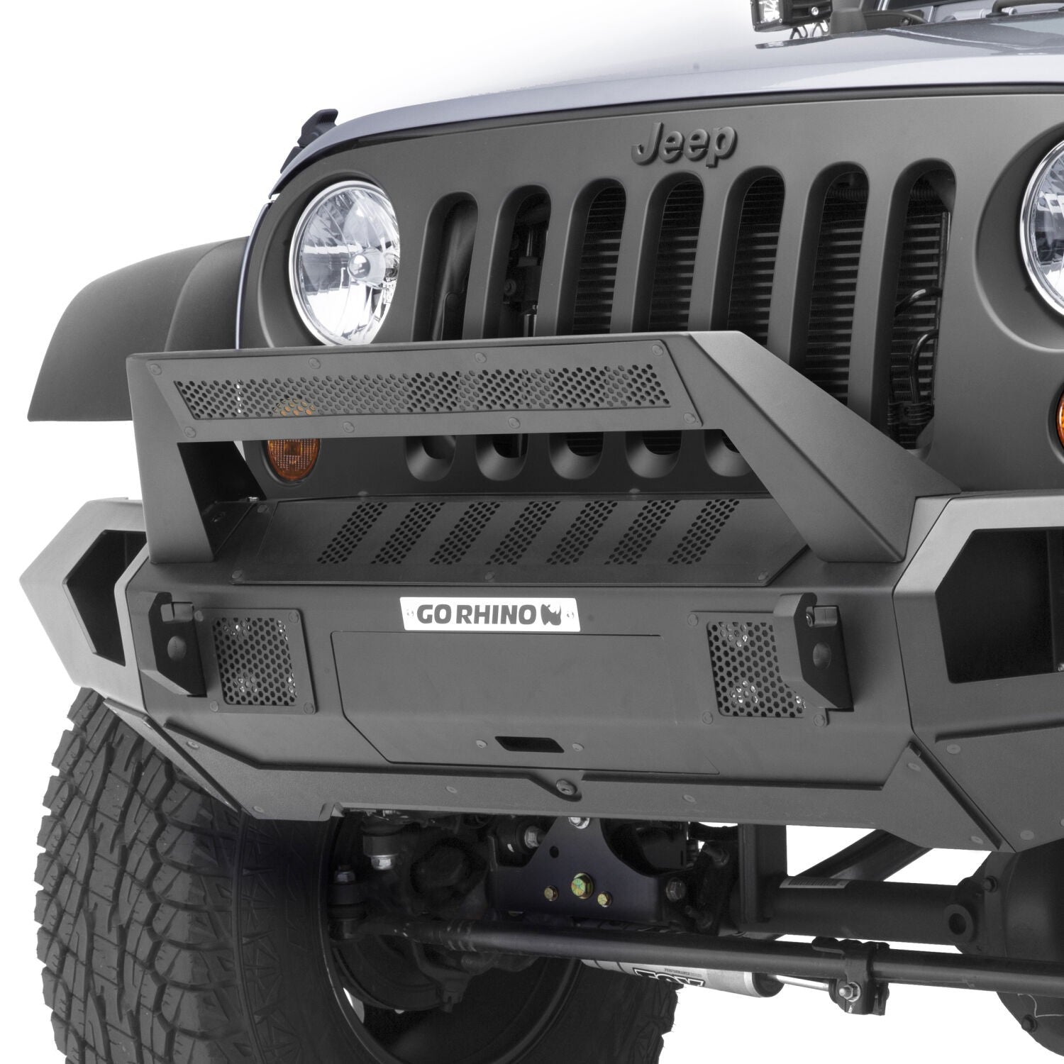 Trailline 20 Light Mount Bar Textured Black 2007-2026 Jeep Wrangler JK/JL 2020-2025 Jeep Gladiator 2021-2025 Ford Bronco Go Rhino