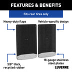 LUVERNE Rear Dually 20" x 23" Textured Rubber Mud Guards, 2019-2026 Ram 3500