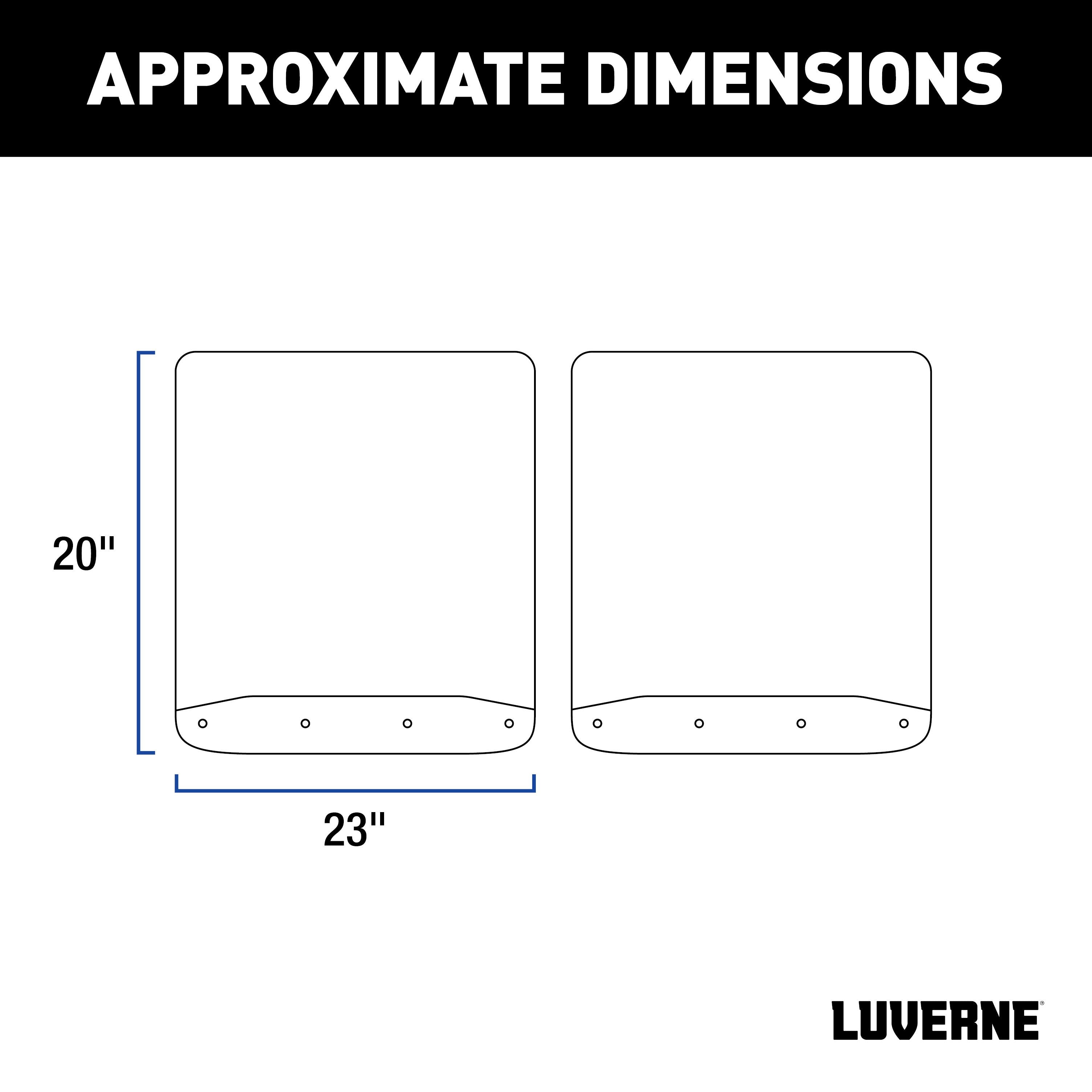 LUVERNE Rear Dually 20" x 23" Rubber Mud Guards, 2011-2016 Ford F-250/F-350/F-450 Super Duty