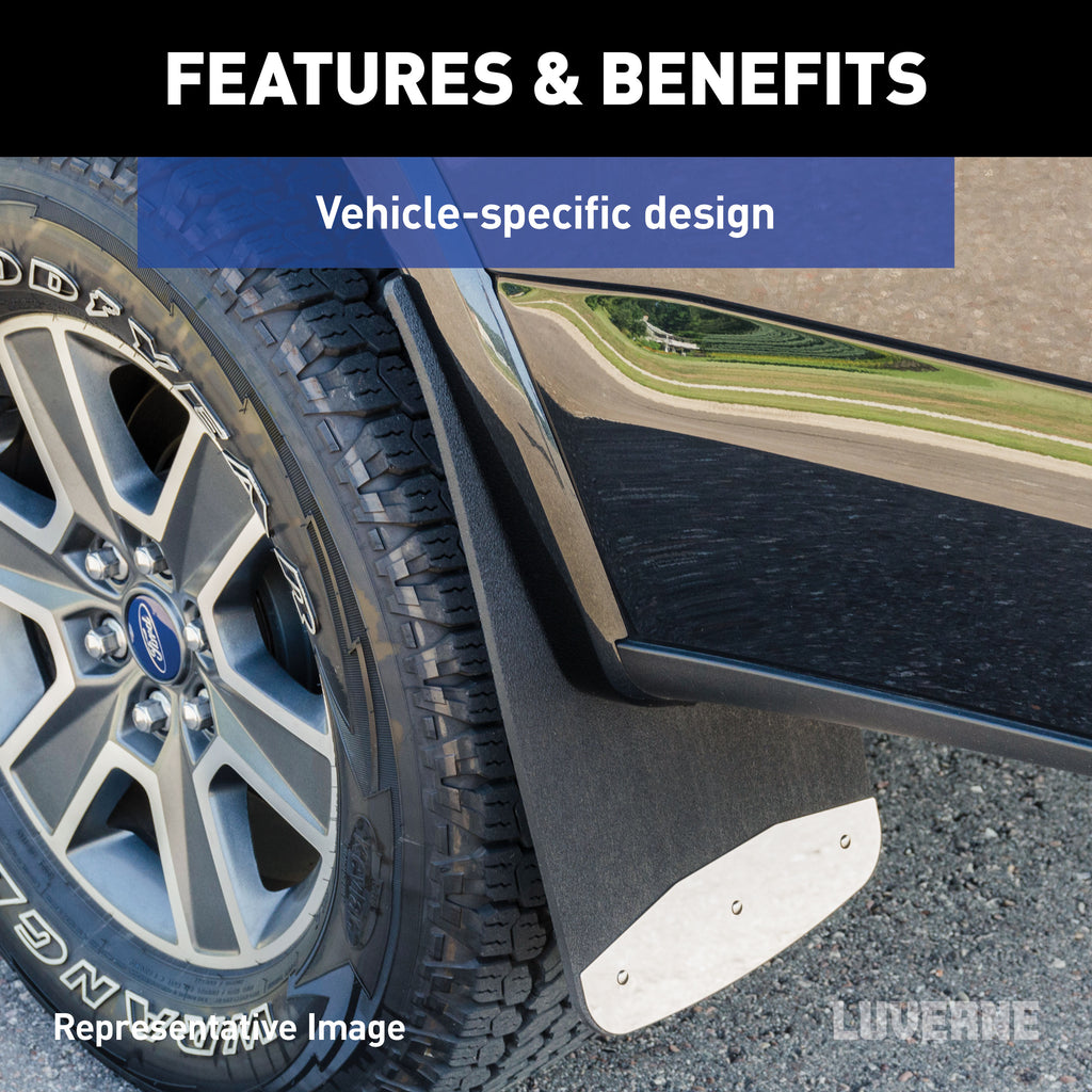 LUVERNE Rear Dually 20" x 23" Rubber Mud Guards, 2011-2016 Ford F-250/F-350/F-450 Super Duty