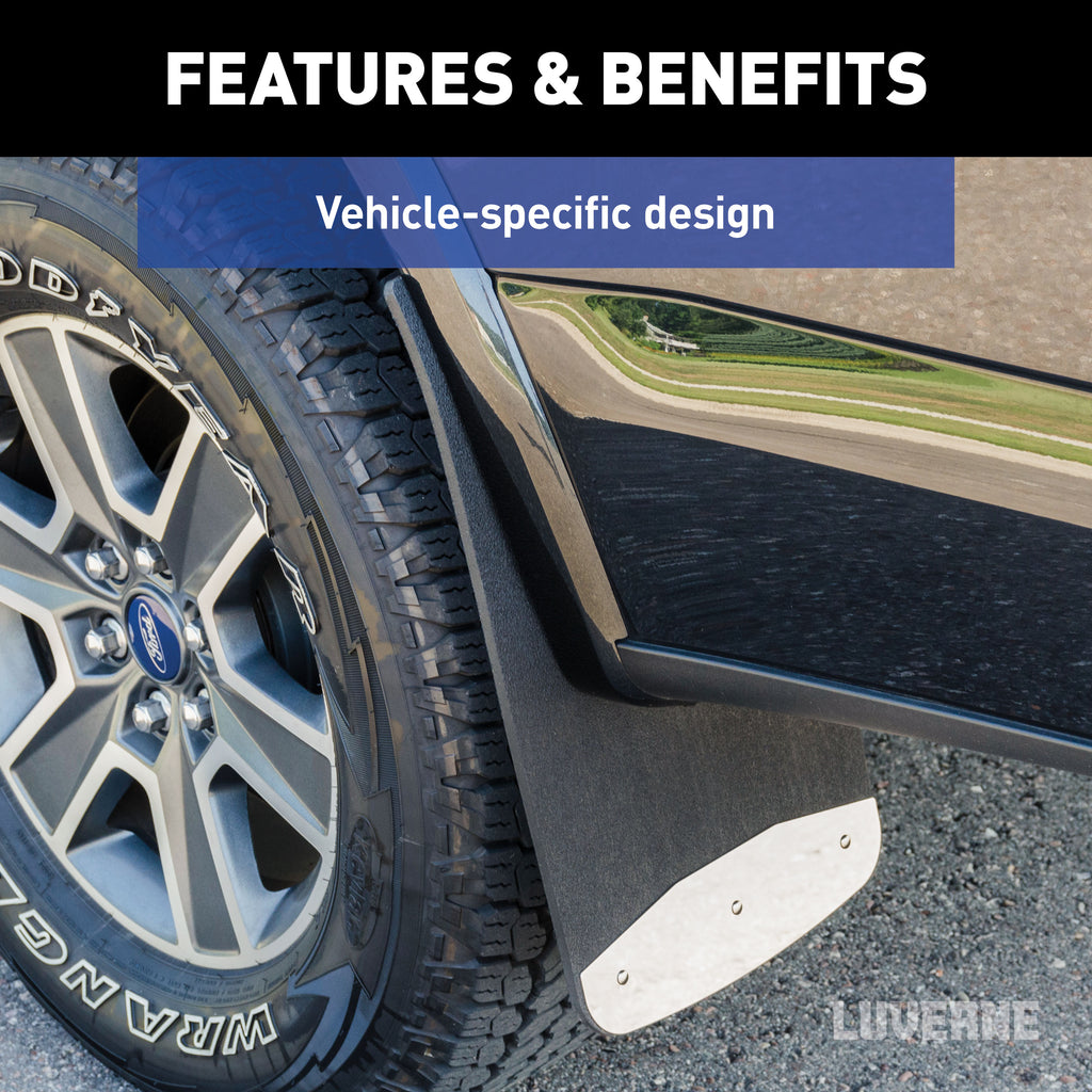 LUVERNE Front or Rear 12" x 23" Rubber Mud Guards, 2019 Chevy/GMC Silverado/Sierra 1500