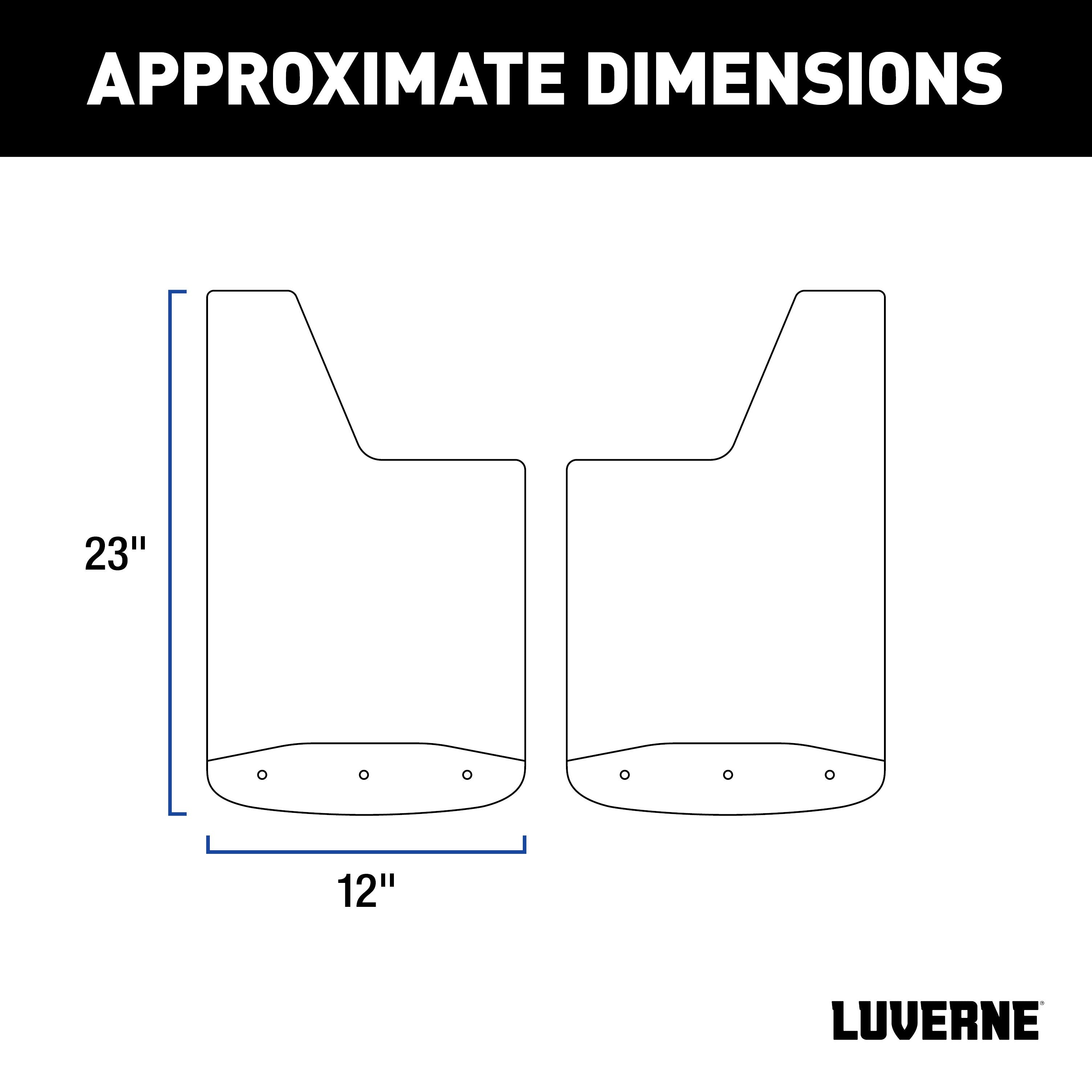 LUVERNE Front 12" x 23" Rubber Mud Guards, Chevy Silverado 2500, 3500 HD (2 Flaps), 2020-2026 Chevy/GMC Silverado/Sierra 2500HD, 2020-2026 Chevy/GMC Silverado/Sierra 3500HD