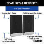 LUVERNE Rear Dually 20" x 23" Rubber Mud Guards, 2020-2026 Chevy/GMC Silverado/Sierra 3500HD