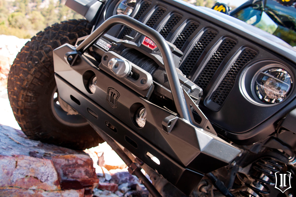 18-Up Jeep Wrangler JL / 20-Up Gladiator JT Pro Series Front Bumper w/ Bar & Tabs ICON Impact Series Offroad Armor