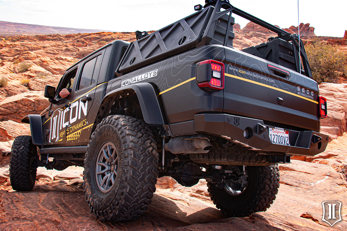 20-Up Jeep Gladiator JT Pro Series Rear Bumper ICON Impact Series Offroad Armor