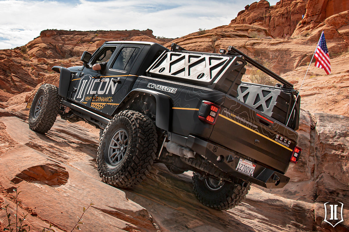 20-Up Jeep Gladiator JT Pro Series Rear Bumper ICON Impact Series Offroad Armor