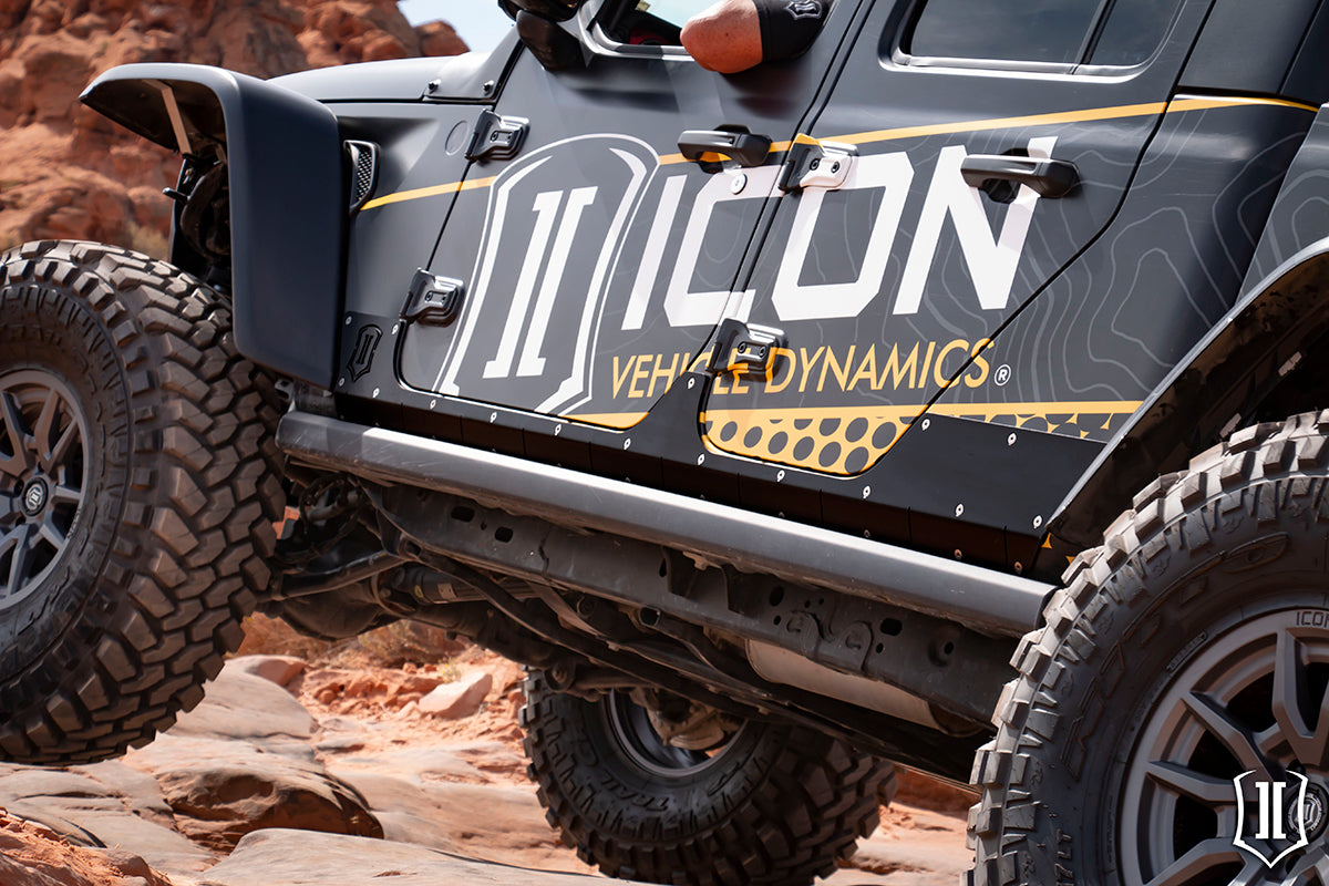 20-Up Jeep Gladiator JT Rocker Panel Guard Plate ICON Impact Series Offroad Armor