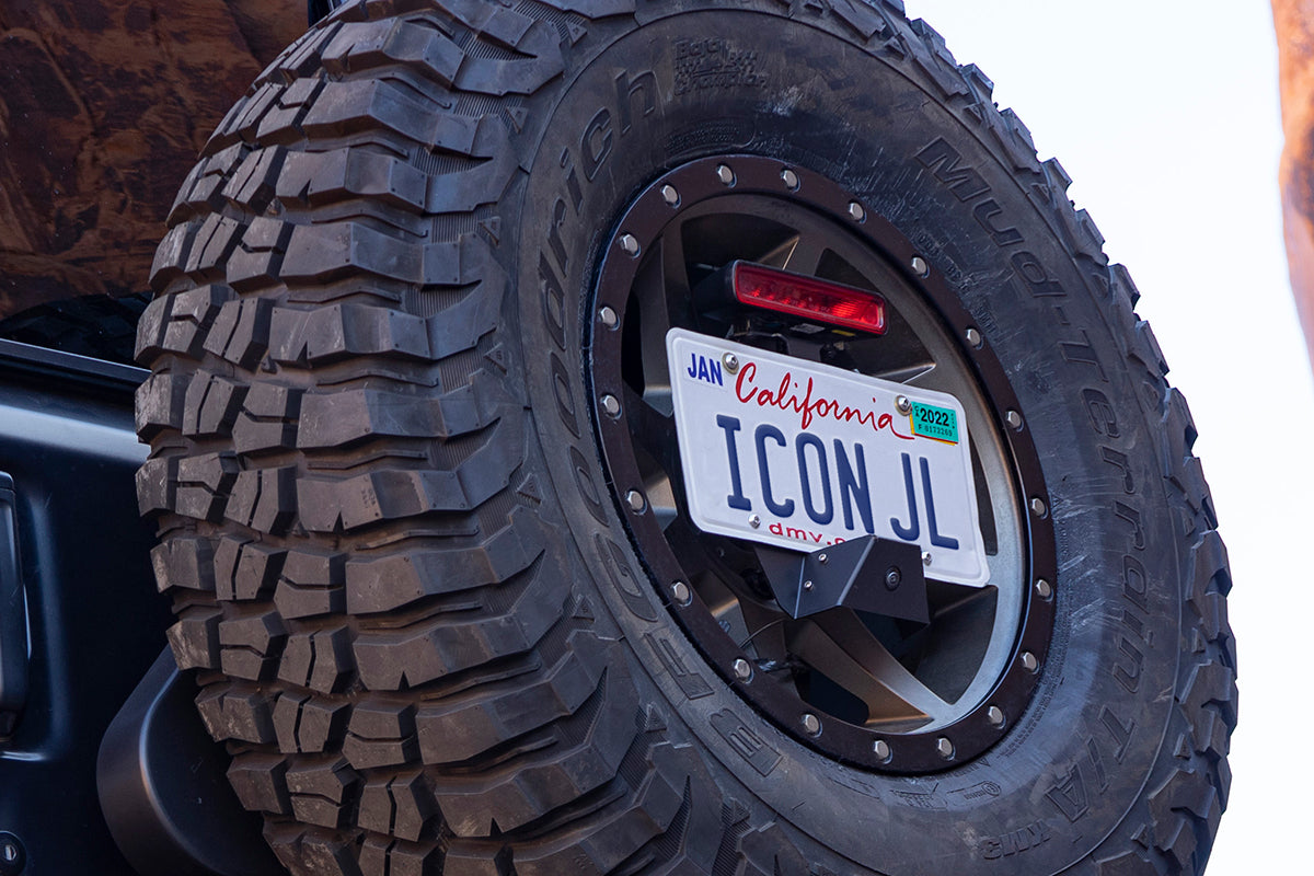 18-Up Jeep Wrangler JL License Plate Relocation Kit ICON Impact Series Offroad Armor