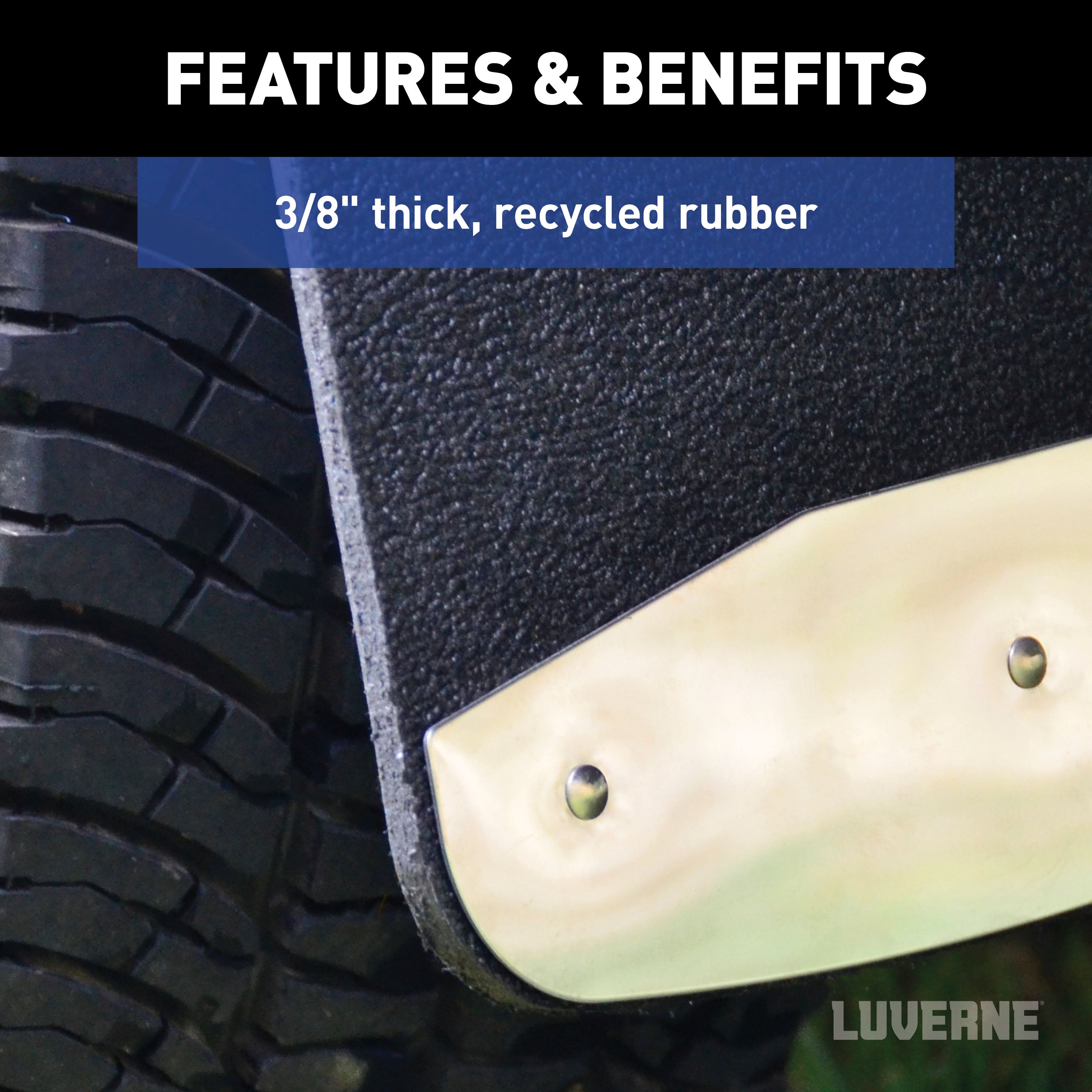 LUVERNE Rear 12" x 20" Textured Rubber Mud Guards, 2019-2023 Ford Ranger