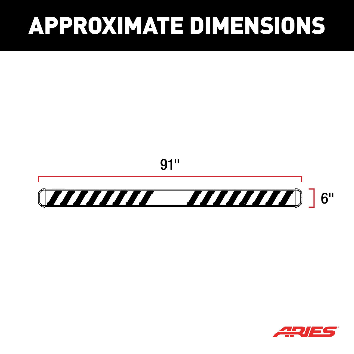 ARIES NovaTrac 6" x 91" Running Boards, 1999-2016 Ford F-250/F-350/F-450 Super Duty