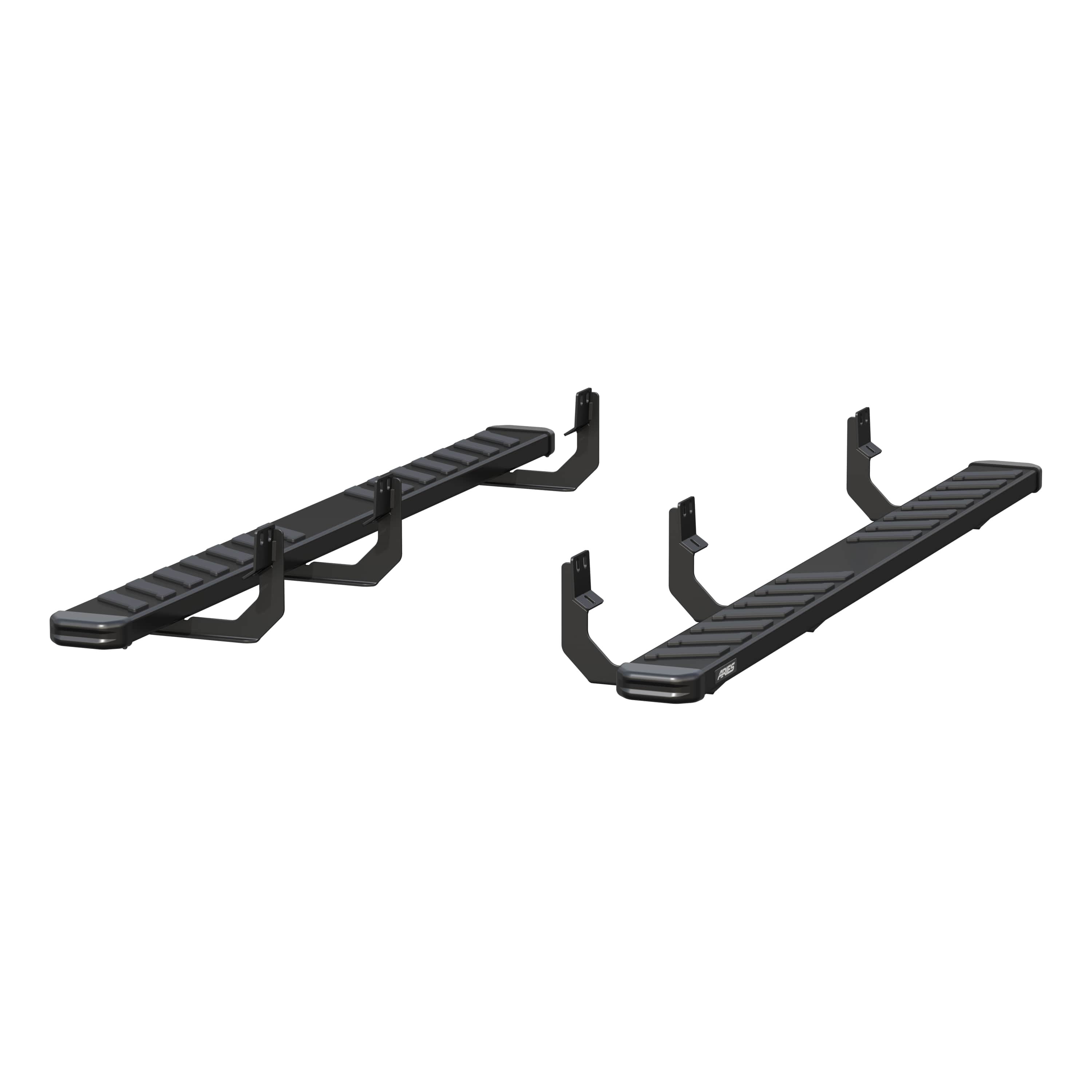 ARIES NovaTrac 6" x 85" Black E-Coat Steel Running Boards, 2016-2024 Nissan TITAN XD, 2017-2024 Nissan TITAN