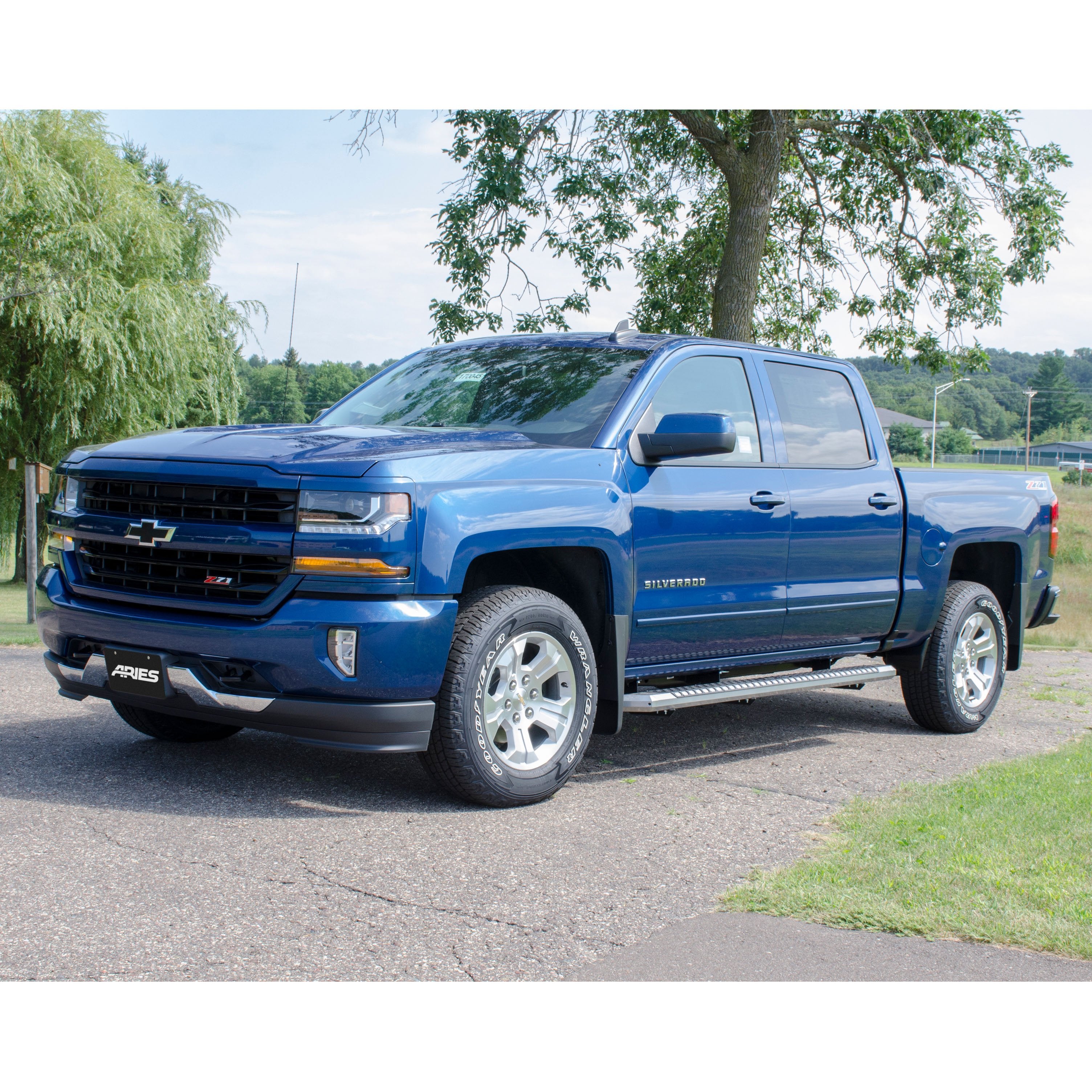 ARIES AdvantEDGE 5-1/2" x 91" Chrome Aluminum Side Bars, 2019-2026 Chevy/GMC Silverado/Sierra 1500, 2020-2026 Chevy/GMC Silverado/Sierra 2500HD/3500HD