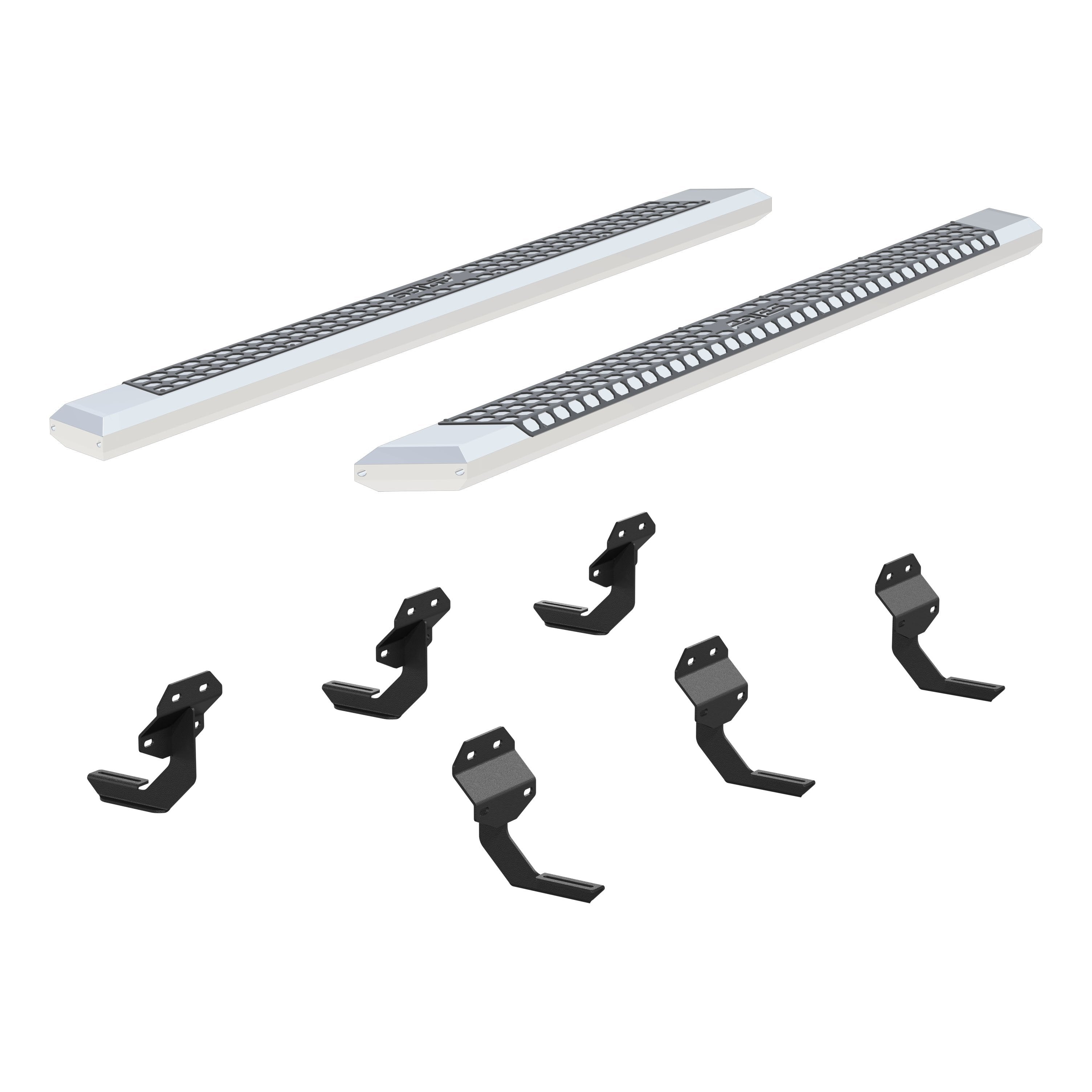 ARIES AdvantEDGE 5-1/2" x 91" Chrome Aluminum Side Bars, 2015-2026 Ford F-150, 2017-2026 Ford F-250/F-350/F-450/F-550 Super Duty, 2022-2025 Ford F-150 Lightning