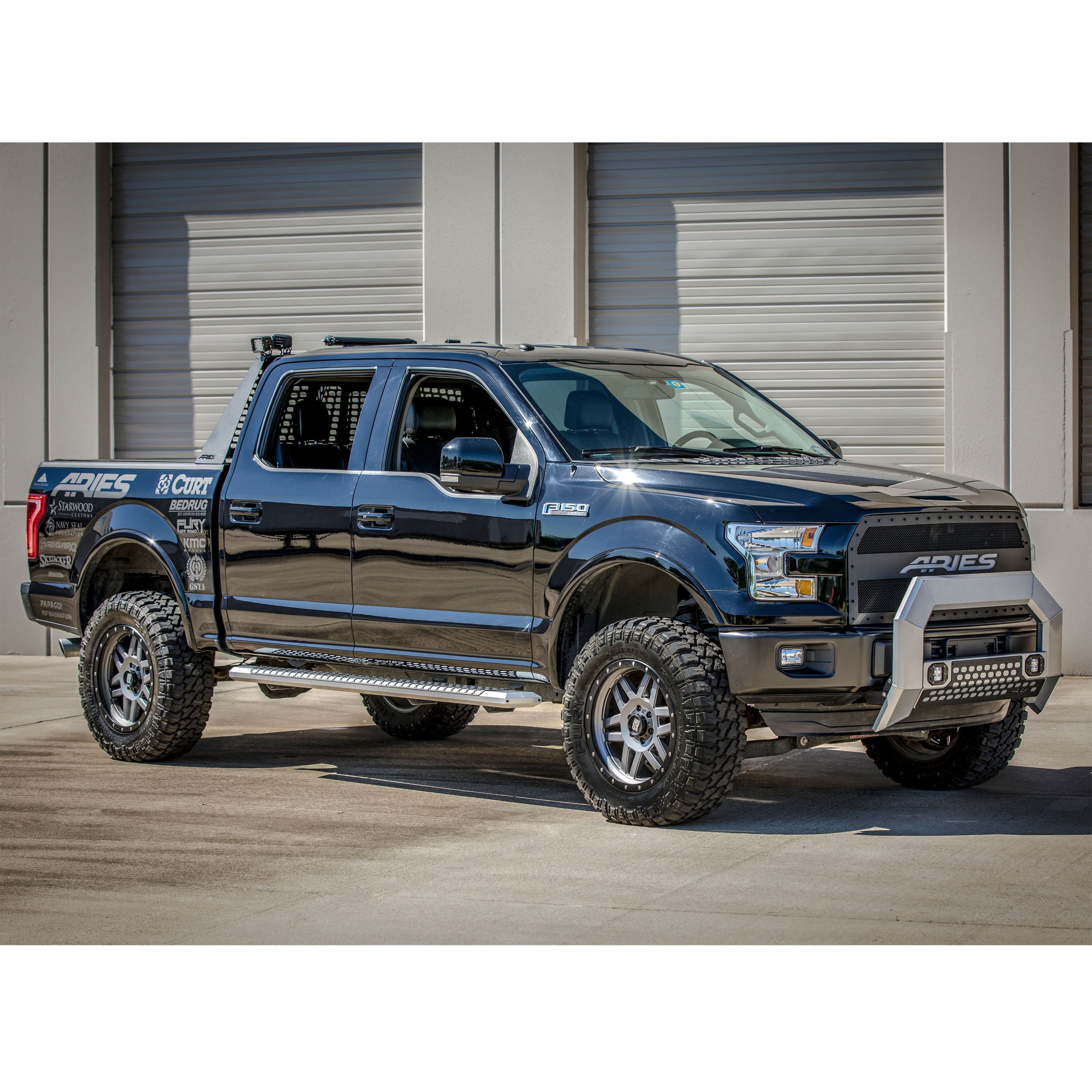 ARIES AdvantEDGE 5-1/2" x 91" Chrome Aluminum Side Bars, 2015-2026 Ford F-150, 2017-2026 Ford F-250/F-350/F-450/F-550 Super Duty, 2022-2025 Ford F-150 Lightning