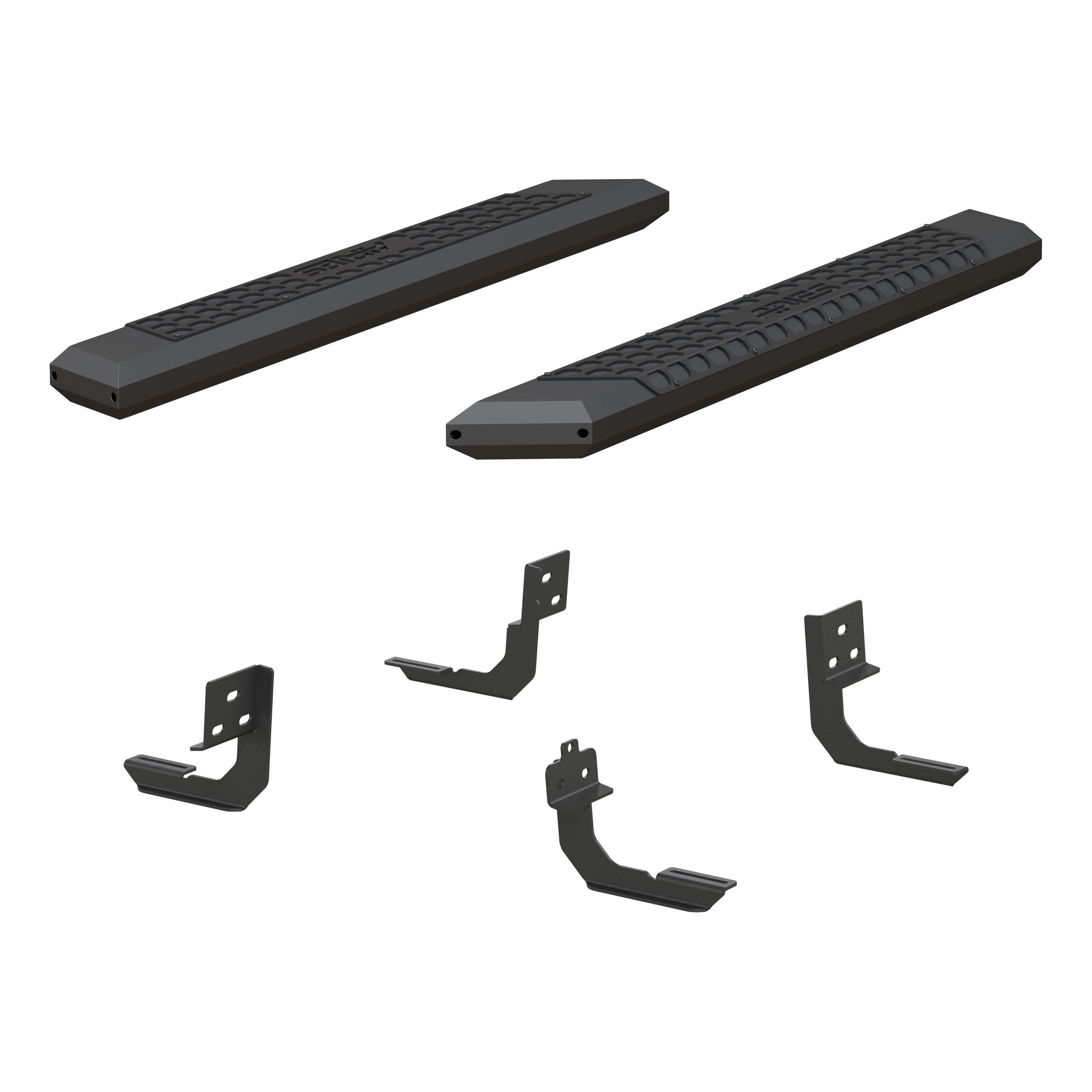 ARIES AdvantEDGE 5-1/2" x 53" Black Aluminum Side Bars, 2019-2026 Ram 2500/3500
