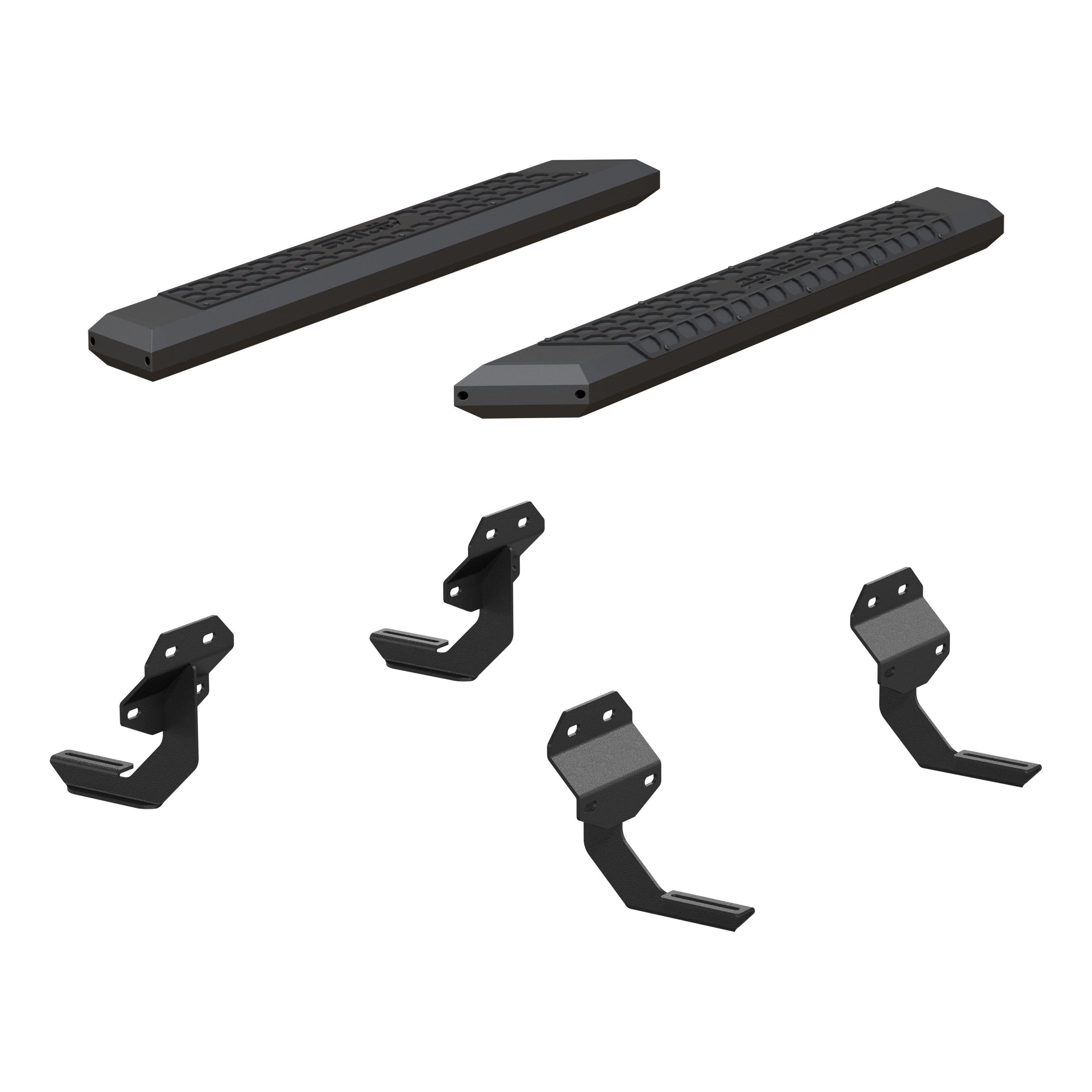 ARIES AdvantEDGE 5-1/2" x 53" Black Aluminum Side Bars, 2015-2026 Ford F-150, 2017-2026 Ford F-250/F-350/F-450/F-550 Super Duty