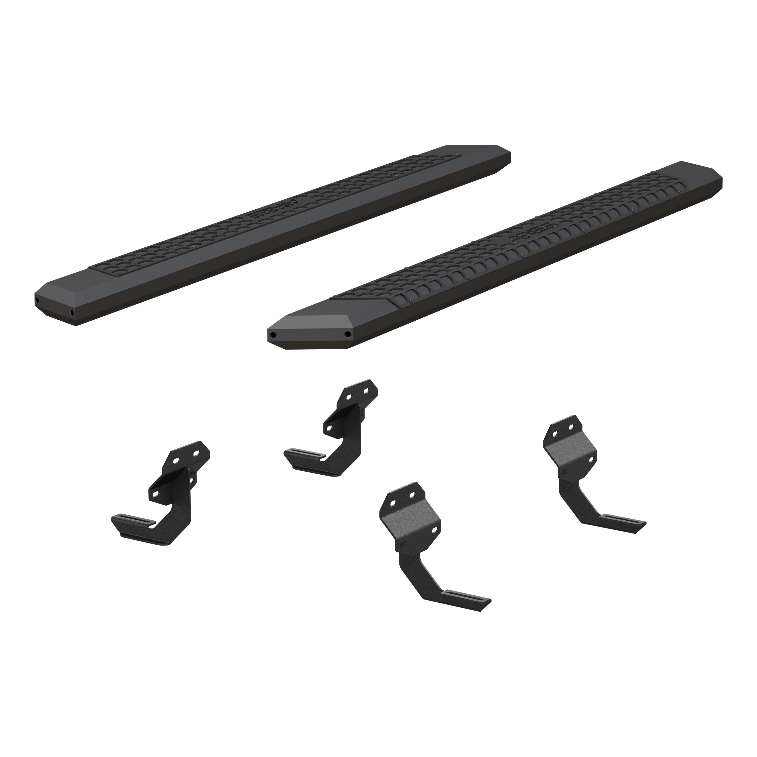 ARIES AdvantEDGE 5-1/2" x 75" Black Aluminum Side Bars, 2015-2026 Ford F-150, 2017-2026 Ford F-250/F-350/F-450/F-550 Super Duty
