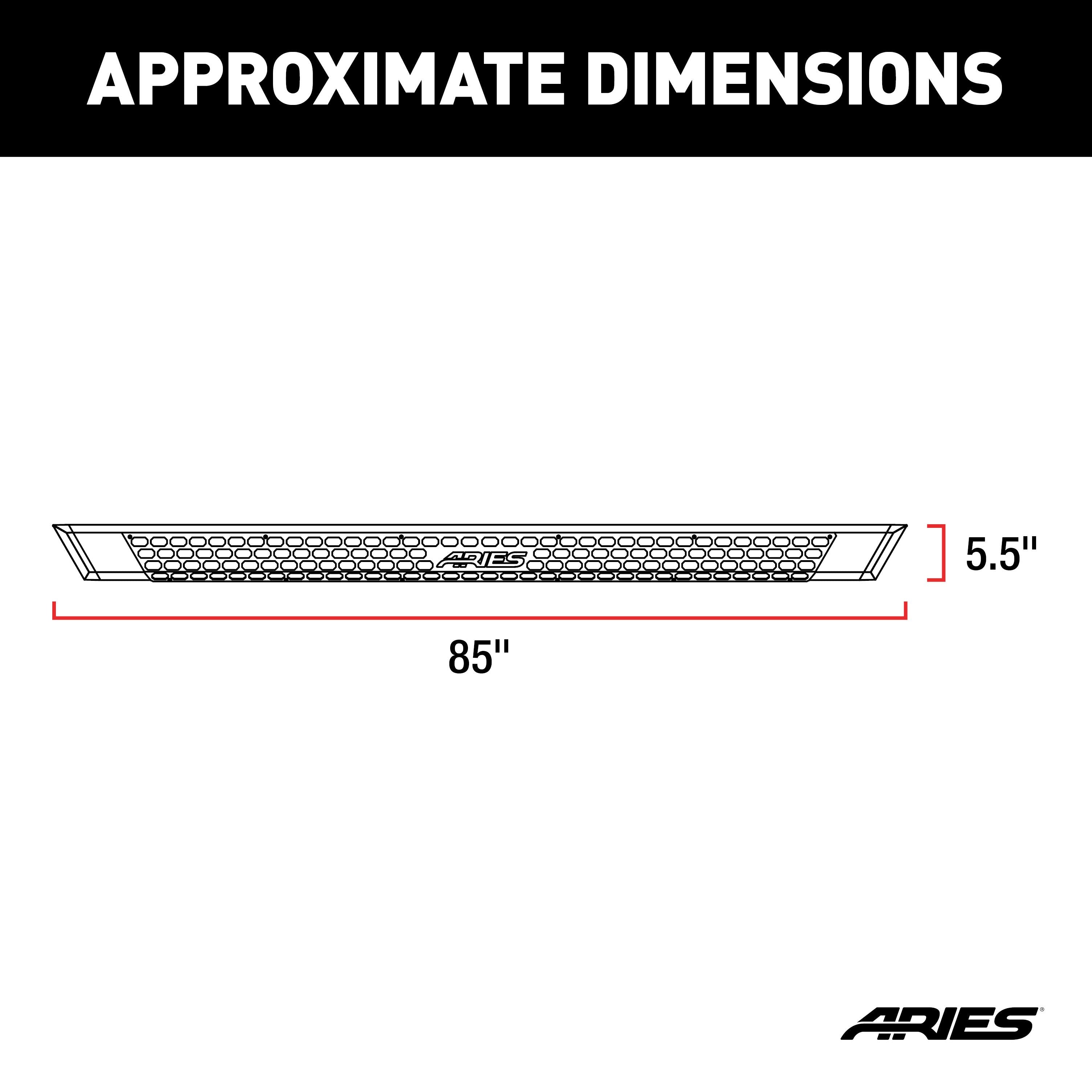 ARIES AdvantEDGE 5-1/2" x 85" Black Aluminum Side Bars, 2019-2026 Ford Ranger