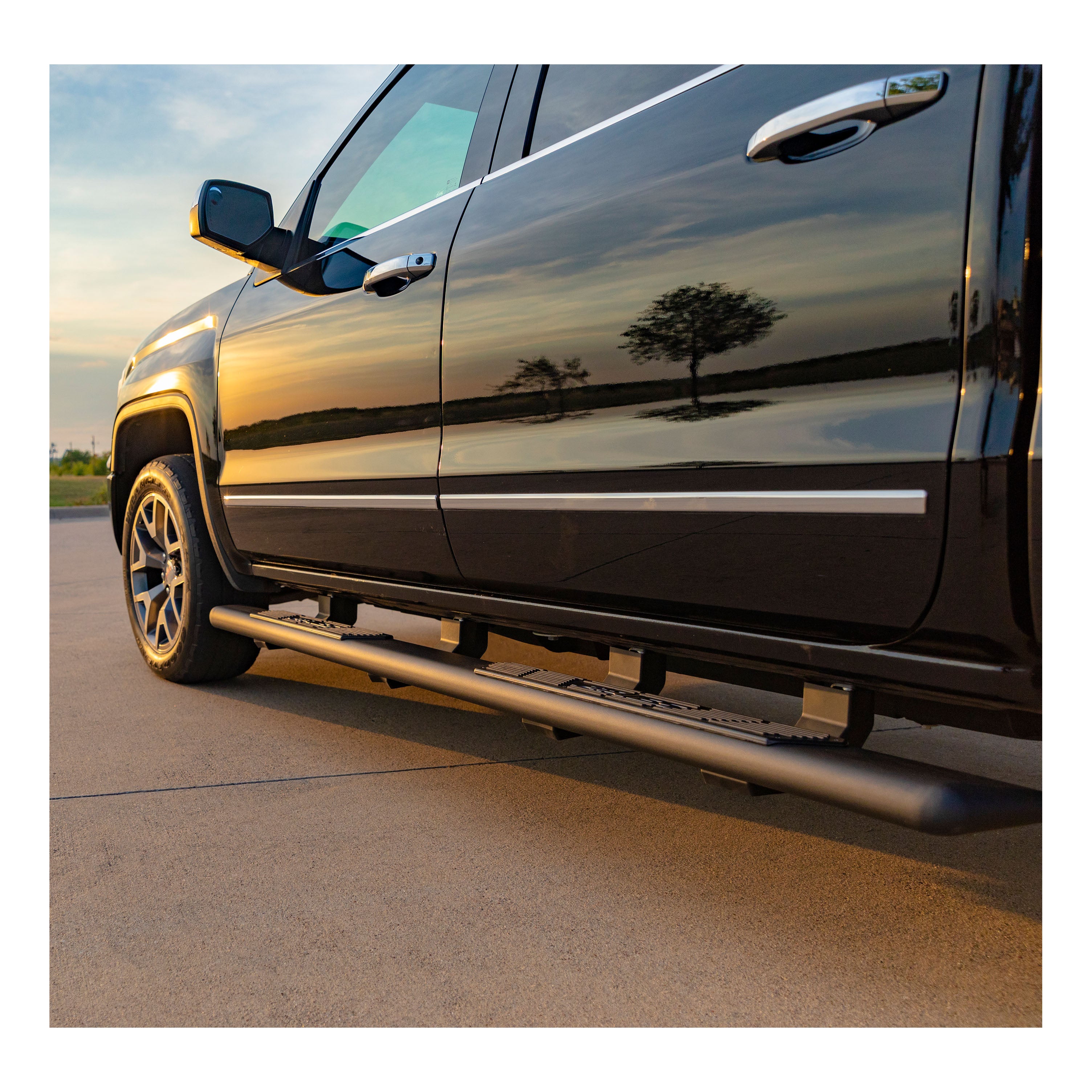 ARIES AscentStep 5-1/2" x 85" Black Steel Running Boards, 2019-2026 Ford Ranger