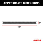 ARIES SlimGrip 5" x 78" Black Aluminum Running Boards, 2024-2026 Toyota Tacoma