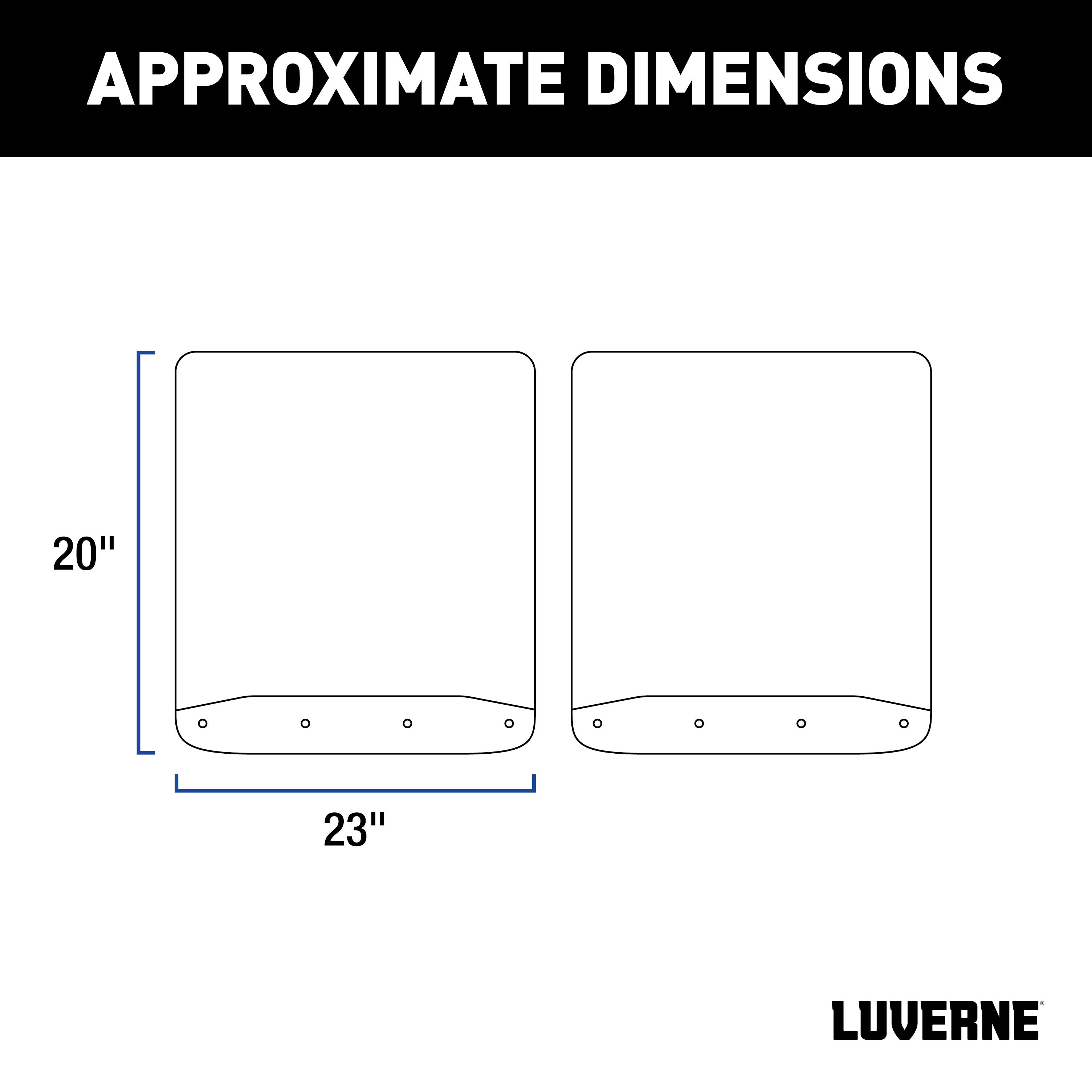 LUVERNE Rear Dually 20" x 23" Rubber Mud Guards, 1999-2010 Ford F-250/F-350/F-450 Super Duty