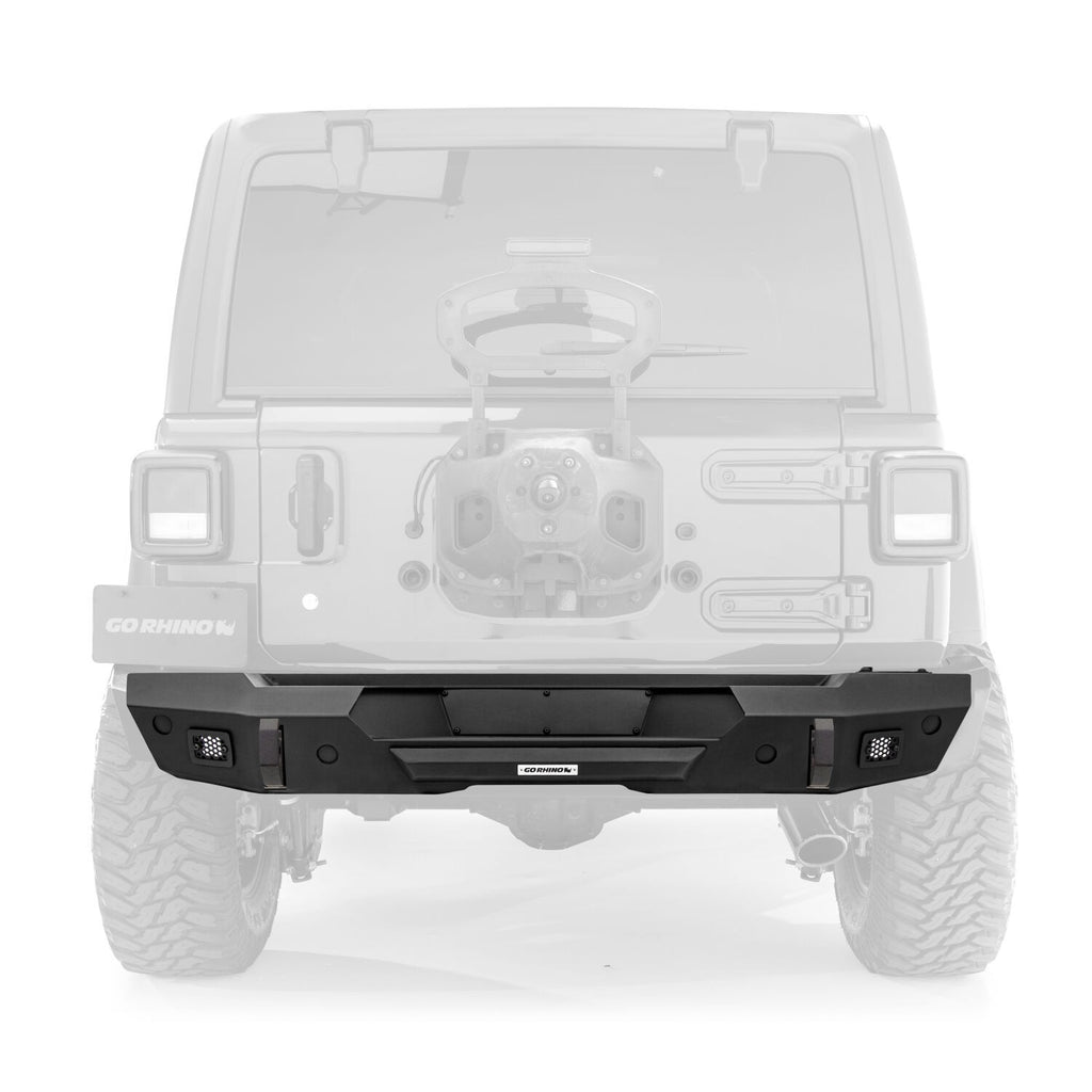 Trailline Rear Stubby Bumper Textured Black 2018-2026 Jeep Wrangler Go Rhino