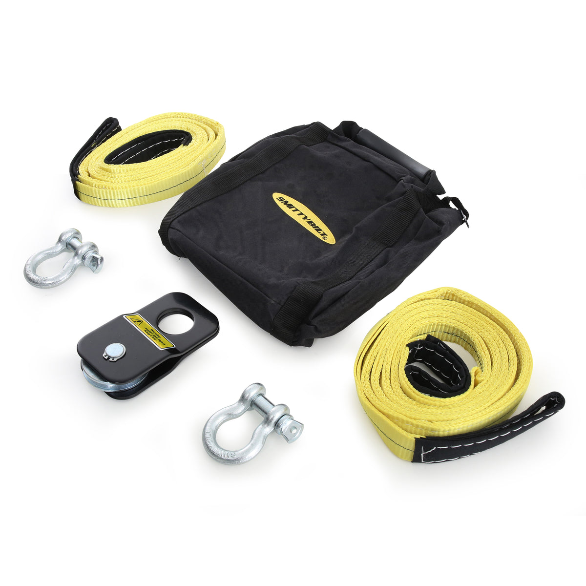 Winch Accessory Kit ATV Includes Snatch Block Pair Of Shackles Straps Smittybilt