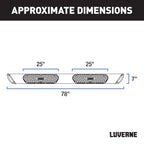 LUVERNE Regal 7 Black Stainless 78" Oval Side Steps, 2020-2026 Ford F-250/F-350/F-450 Super Duty