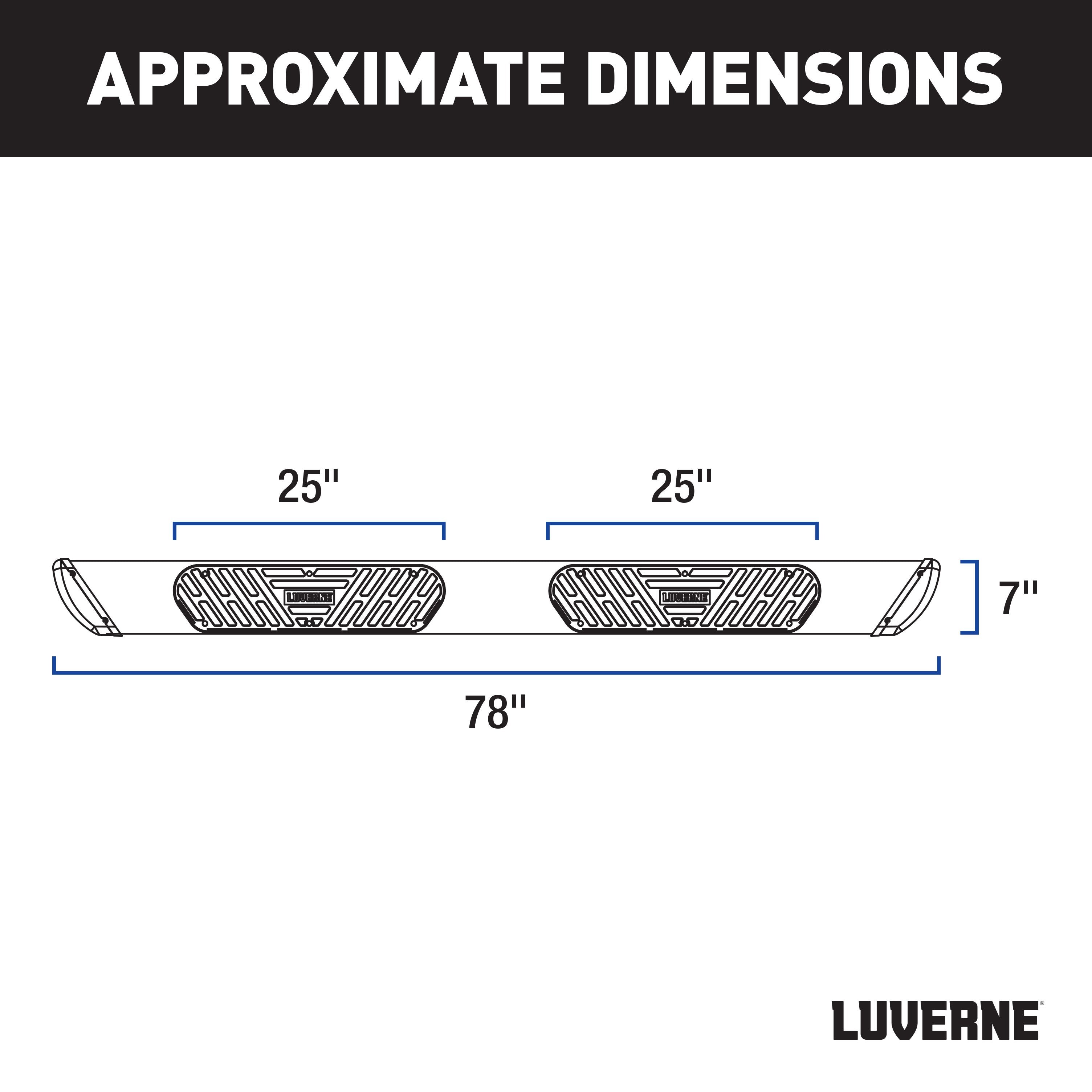 LUVERNE Regal 7 Black Stainless 78" Oval Side Steps, 2020-2026 Ford F-250/F-350/F-450 Super Duty