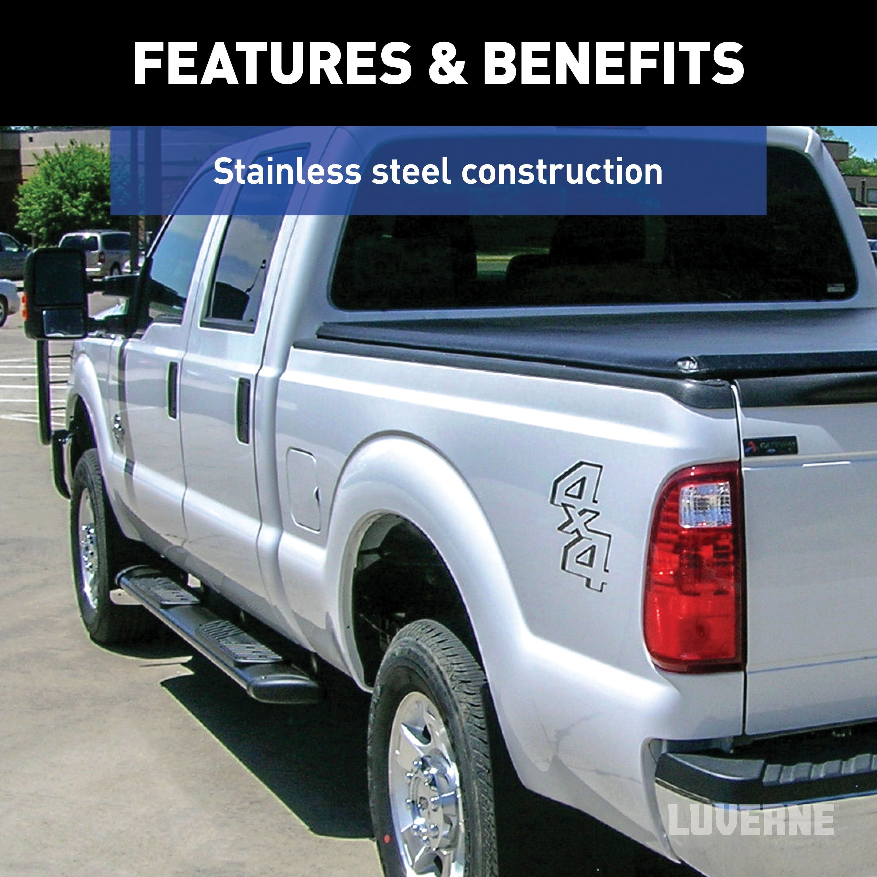 LUVERNE Regal 7 Black Stainless 78" Oval Side Steps, 2020-2026 Ford F-250/F-350/F-450 Super Duty