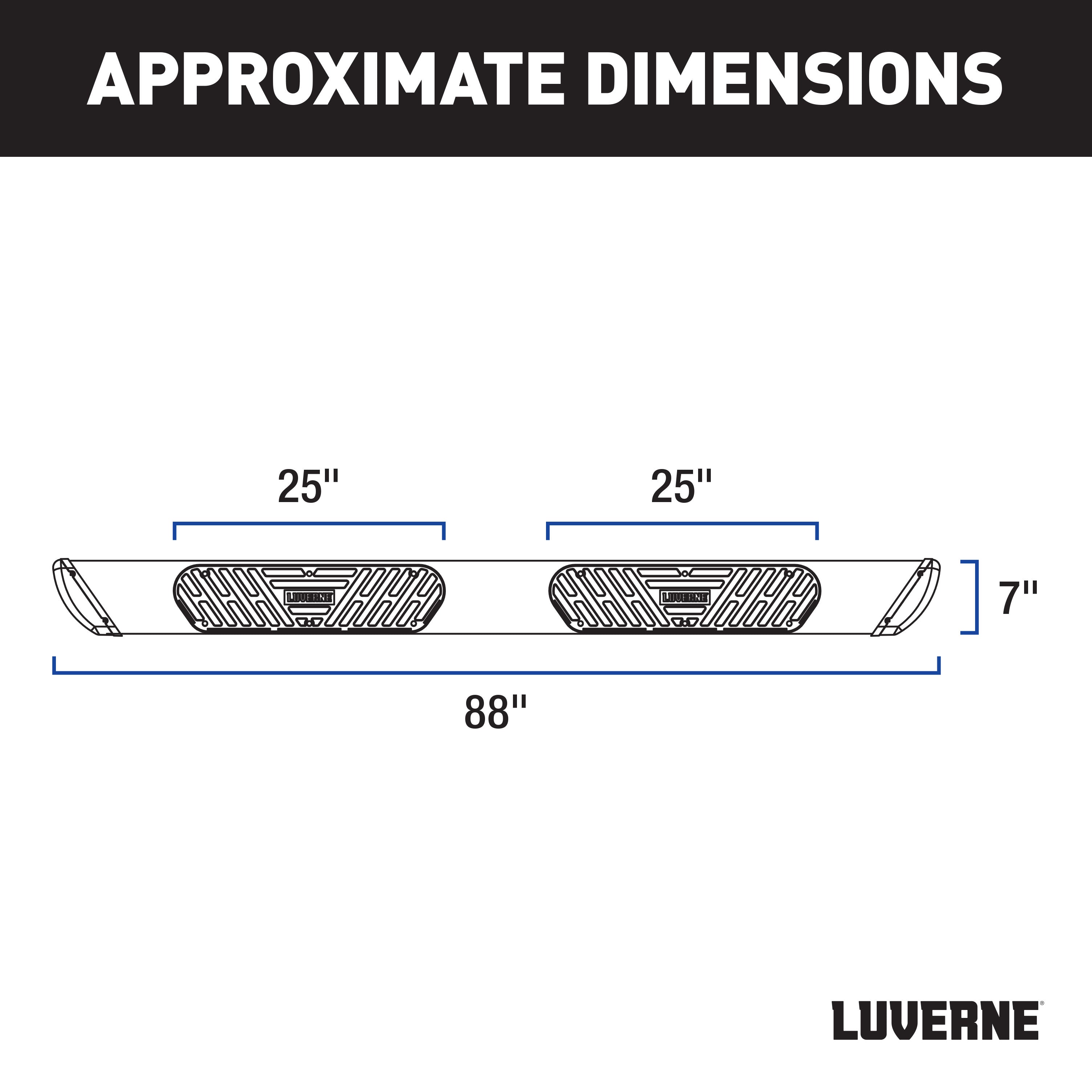 LUVERNE Regal 7 Black Stainless 88" Oval Side Steps, 2020-2026 Ford F-250/F-350/F-450 Super Duty