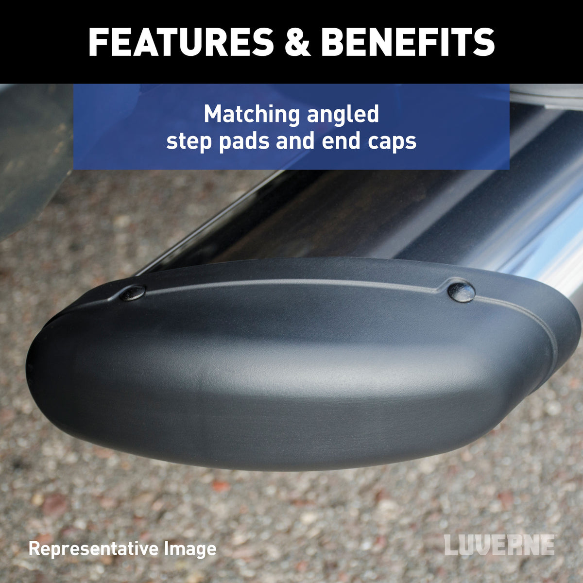 LUVERNE Regal 7 Black Stainless 88" Oval Side Steps, 2020-2026 Ford F-250/F-350/F-450 Super Duty
