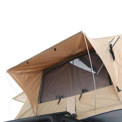 Overlander Roof Top Tent Open size 95 Inch W x 56 Inch L x 51 Inch H Load capacity is 661 lbs Sleeps 2-3 Smittybilt