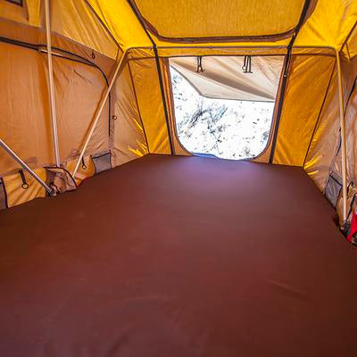 Overlander Roof Top Tent Open size 95 Inch W x 56 Inch L x 51 Inch H Load capacity is 661 lbs Sleeps 2-3 Smittybilt