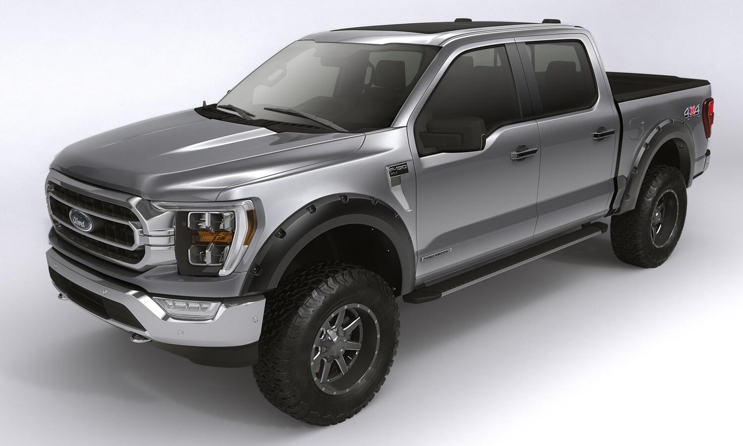 Black Forge Pocket/Rivet Textured Finish 4-Pc Fender Flare Set For 19-22 Ford Ranger 6 Foot Bed Bushwacker