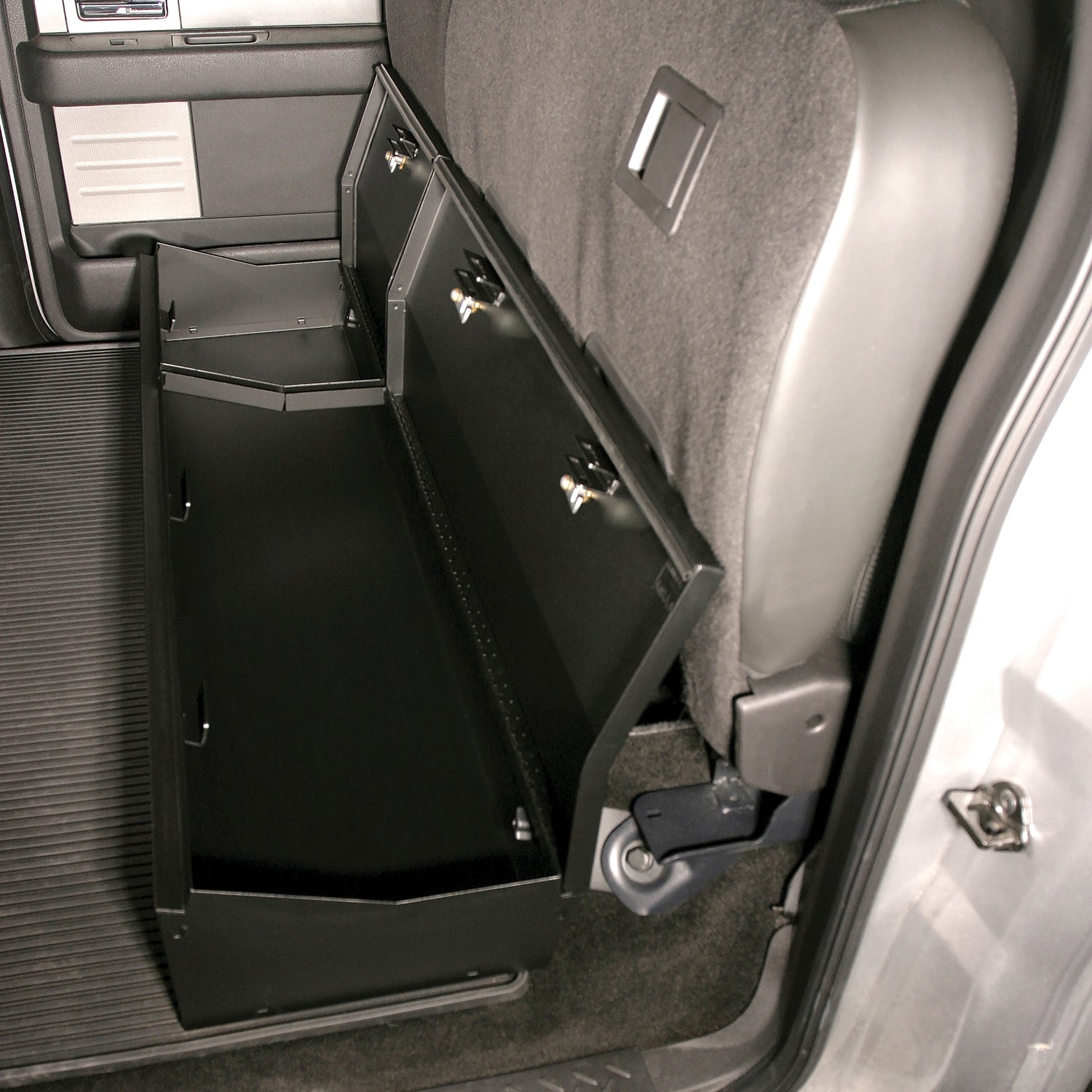 Rear Underseat Lockbox - 09-14 F-150 w/ Crew Cab w/o Subwoofer Black Tuffy Security Products