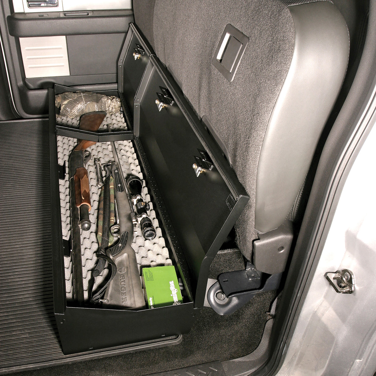 Rear Underseat Lockbox - 09-14 F-150 w/ Crew Cab w/o Subwoofer Black Tuffy Security Products