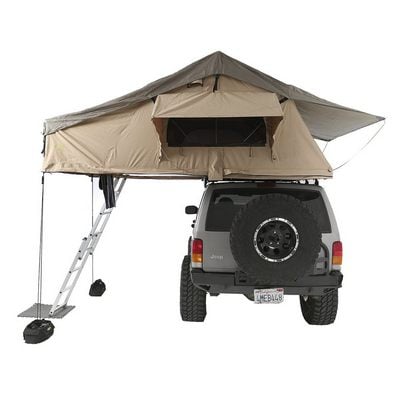 Overlander XL Roof Top Tent 122 Inch W x 76 Inch L x 51 Inch H Load Capacity 770 lbs Coyote Tan Smittybilt