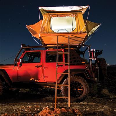 Overlander XL Roof Top Tent 122 Inch W x 76 Inch L x 51 Inch H Load Capacity 770 lbs Coyote Tan Smittybilt